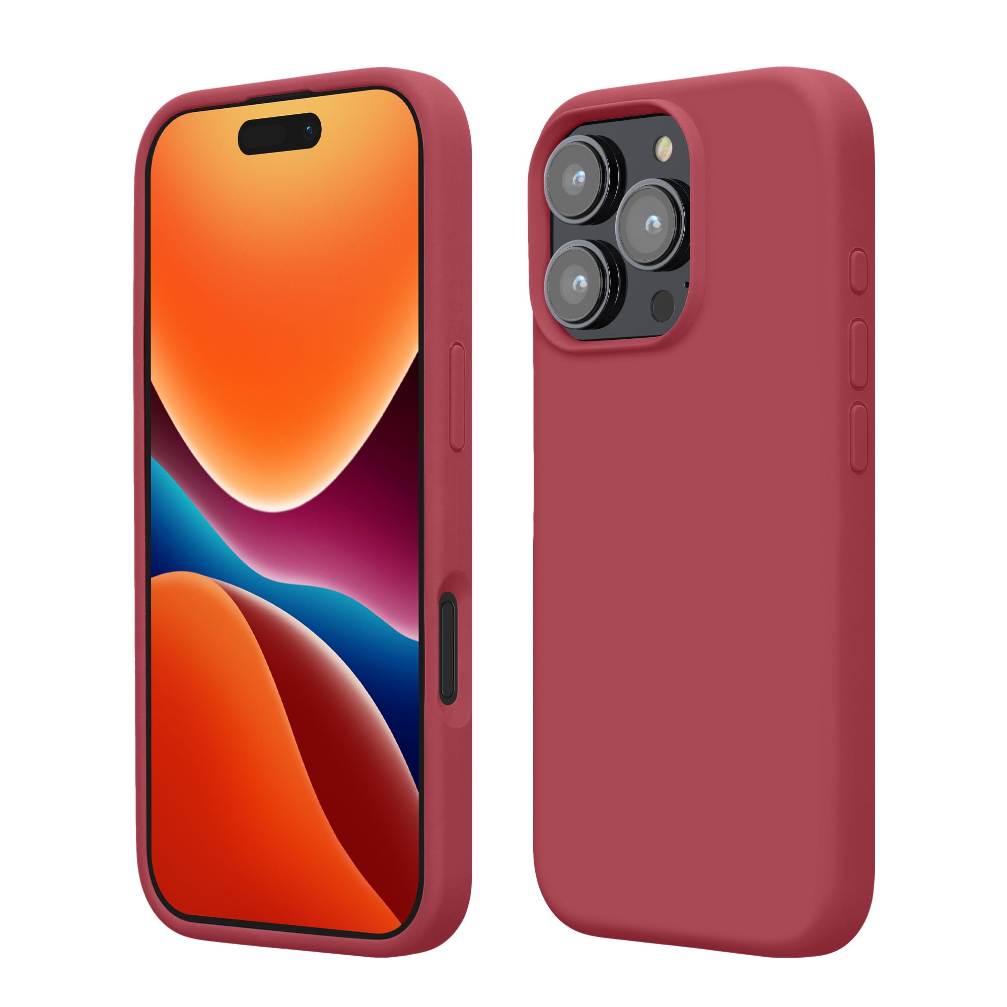 kwmobile Case Compatible with Apple iPhone 16 Pro Max Case - TPU Silicone Phone Cover with Soft Finish - Dark Rose