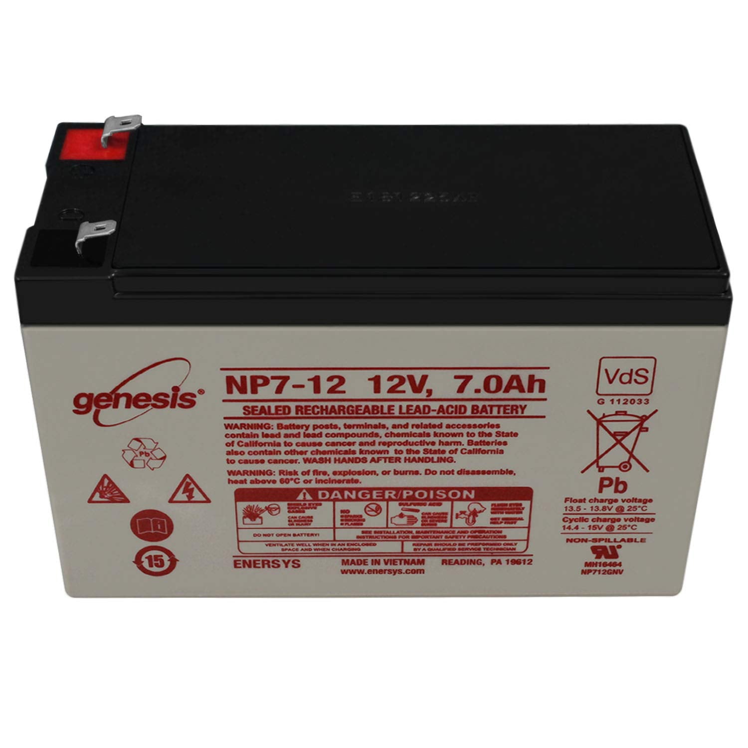 Enersys Genesis Np7 12 12V 7Ah Sealed Lead Acid Battery