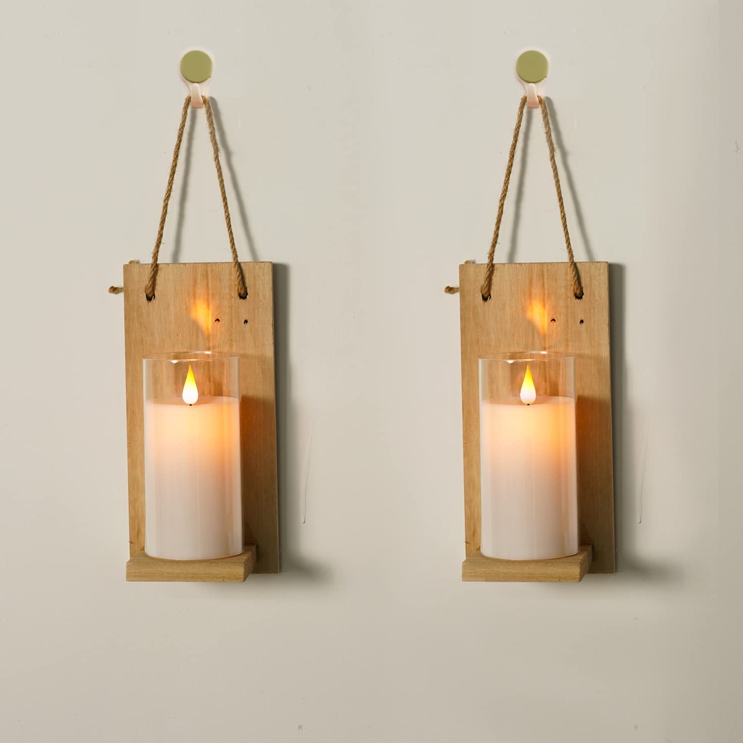 5Plots 3'' X 6'' Pure White Flickering Flameless Candles With Clear Shell, Unbreakable Glass Battery Operated Plexiglass Led Pil