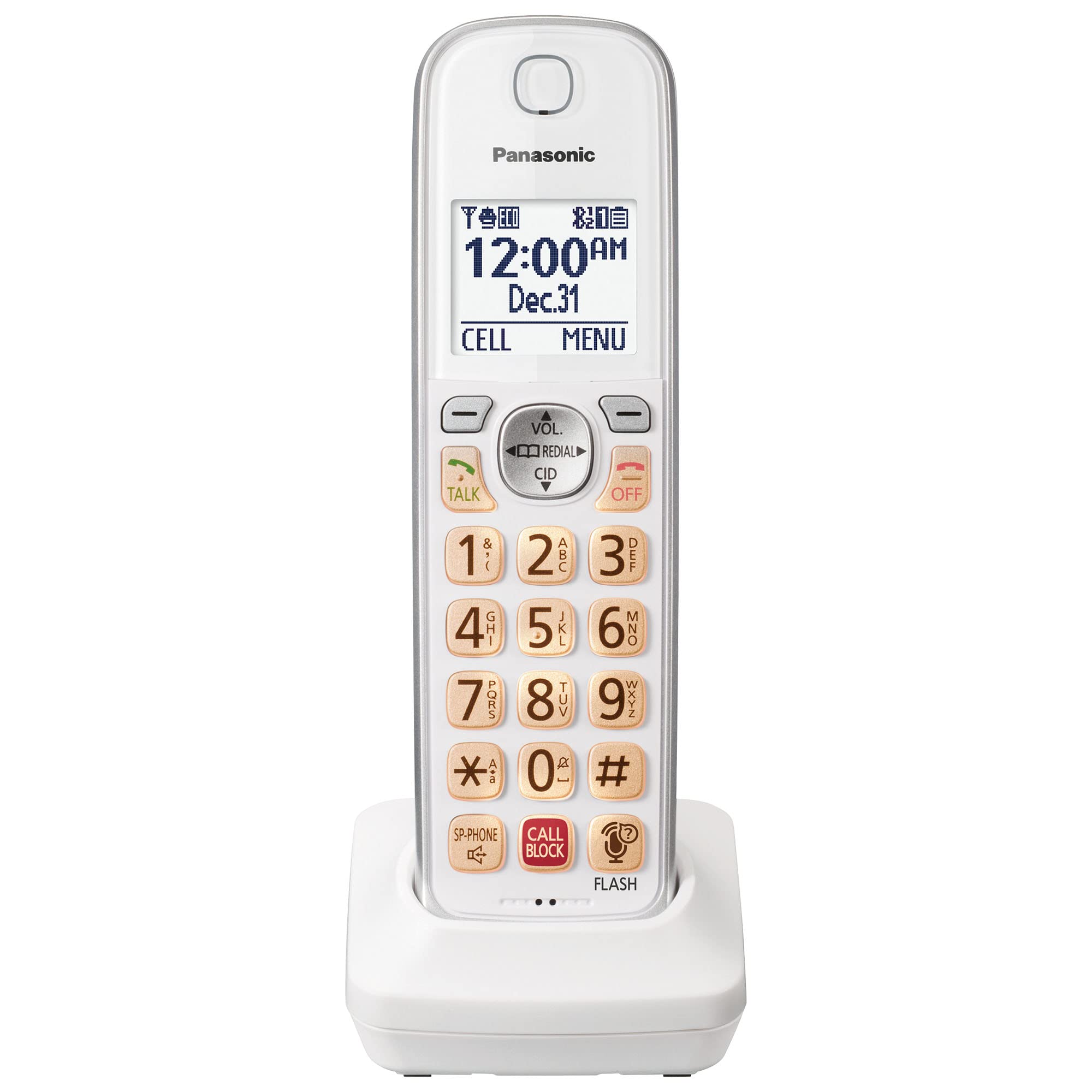 Panasonic Additional Cordless Phone Handset For Use With Kx Tgd86X Series Cordless Phone Systems   Kx Tgda86W (White)