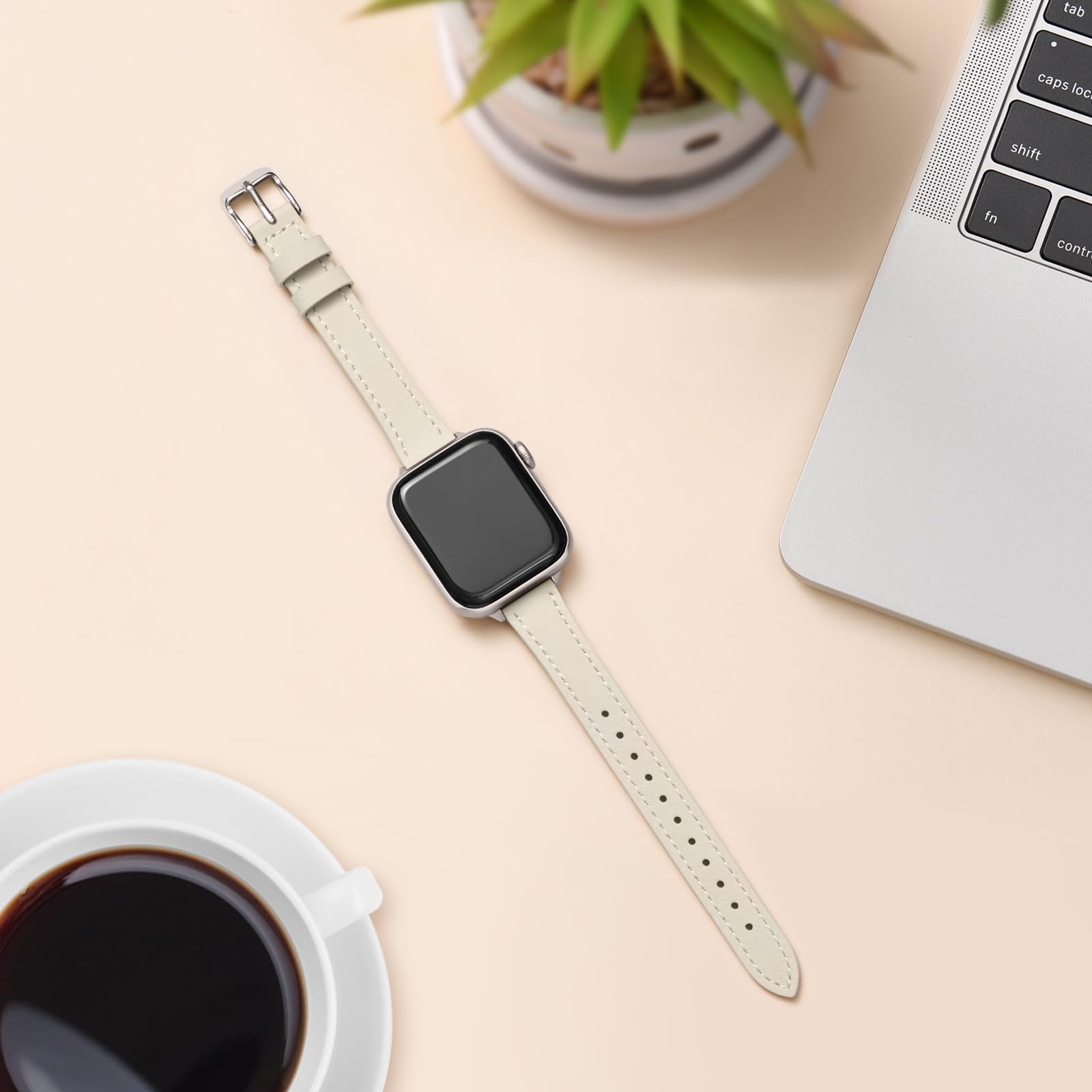 Stiroll Slim Leather Bands Compatible With Apple Watch Band 38Mm 40Mm 41Mm 42Mm 44Mm 45Mm 49Mm, Top Grain Leather Watch Thin Wri