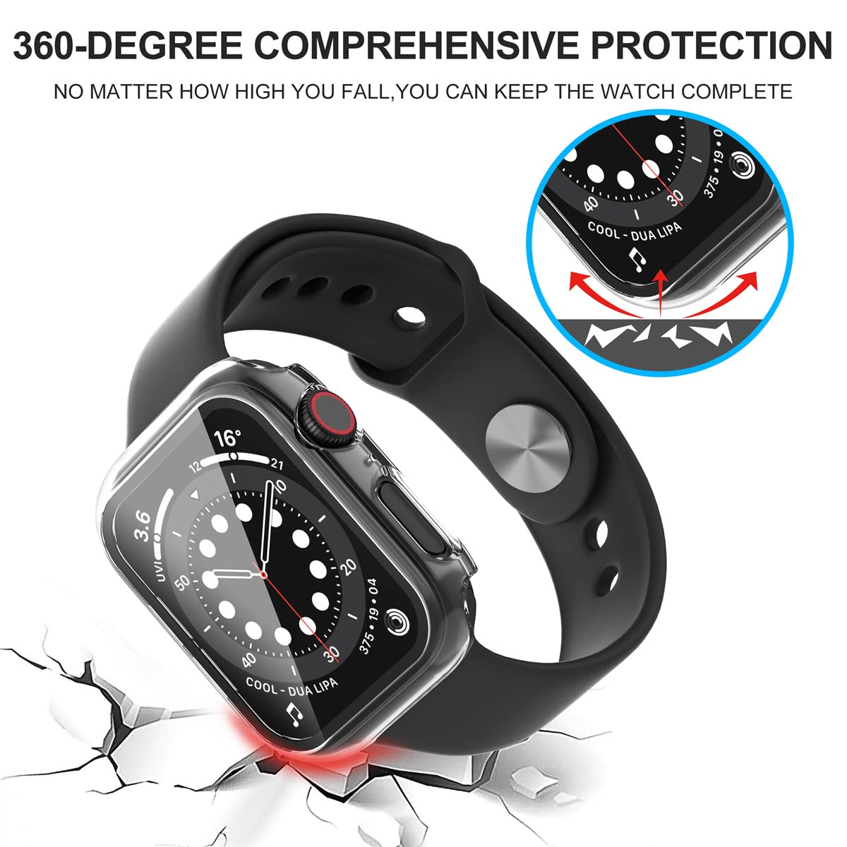 Suoman 2-Pack For Apple Watch 40Mm Screen Protector Case,For Iwatch Series 6/5/4/Series Se/Se 2/Se 3 40Mm Protection Cover All-A