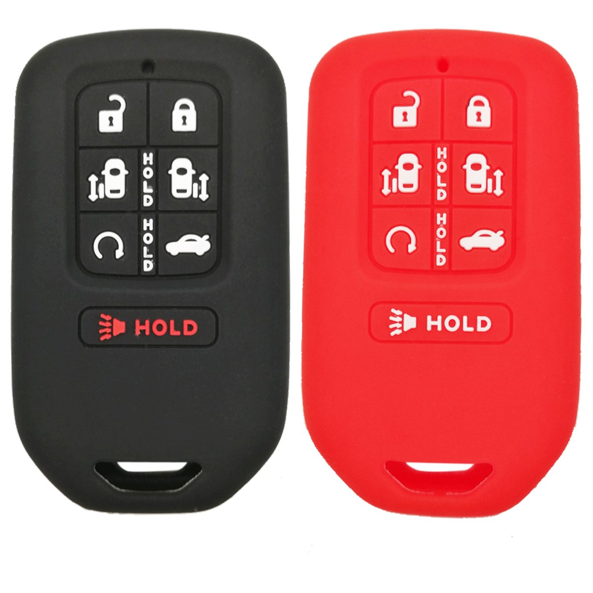 2Pcs Coolbestda Rubber 7Buttons Key Fob Protector Case Cover Keyless Entry Holder Skin Bag For 2018 2019 2020 2021 2022 Honda Od