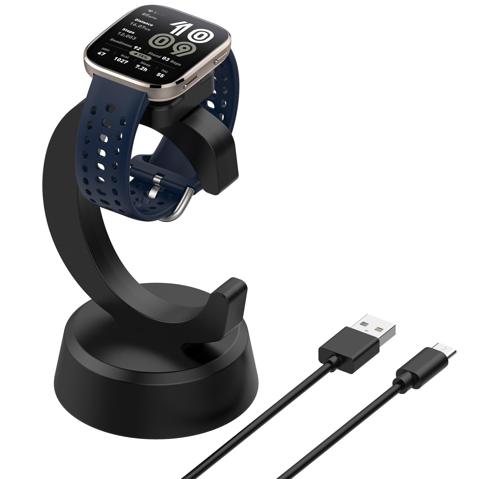 Charger Dock For Amazfit Bip 6/Active 2/Active 2 Square, Charger Replacement Upgraded Magnetic Watch Charging Stand With Usb-C C