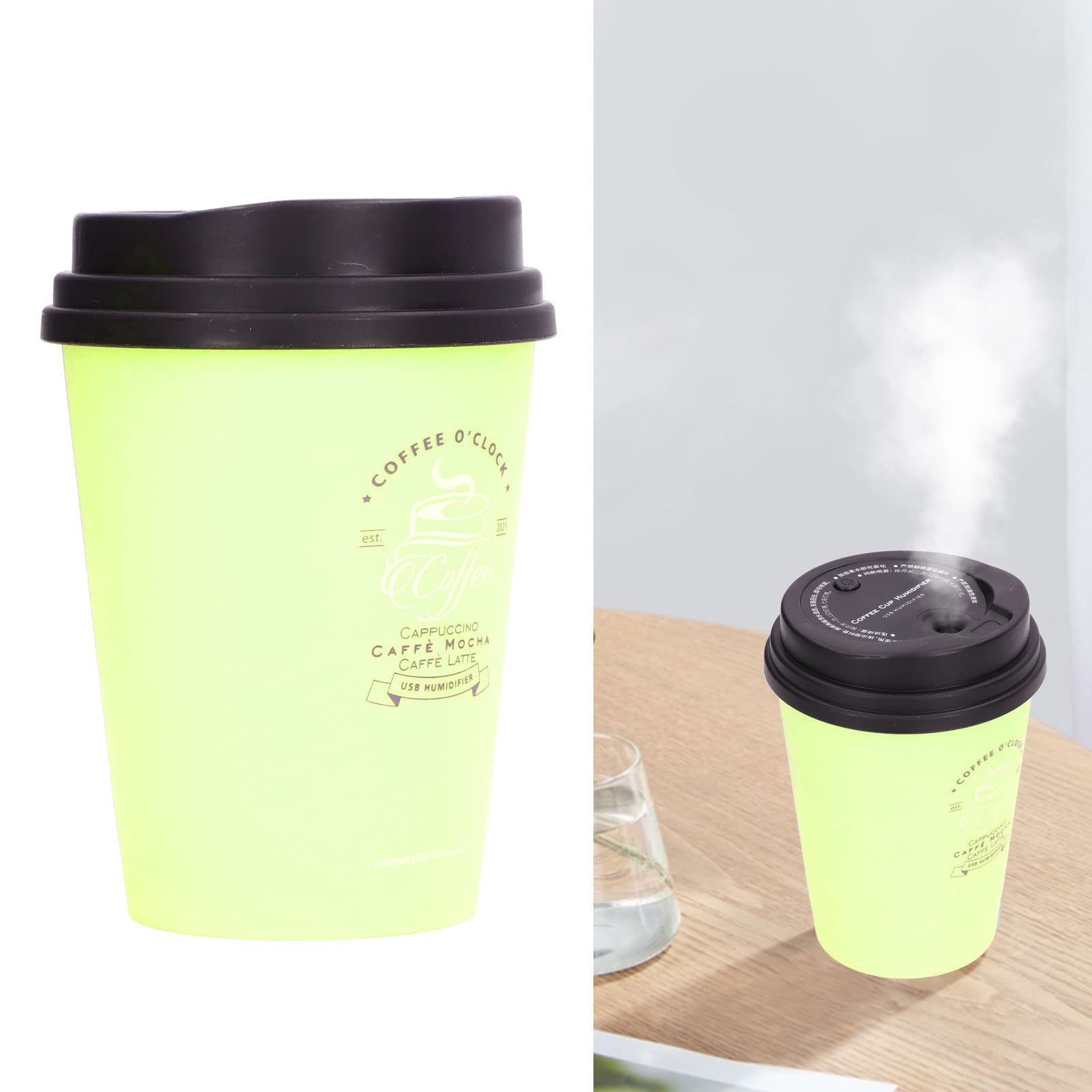 Humidifiers For Bedroom, 300Ml Cool Mist Humidifiers, Usb Mini Cute Coffee Cup Humidifier, Car Humidifier, Desk Humidifier, Smal