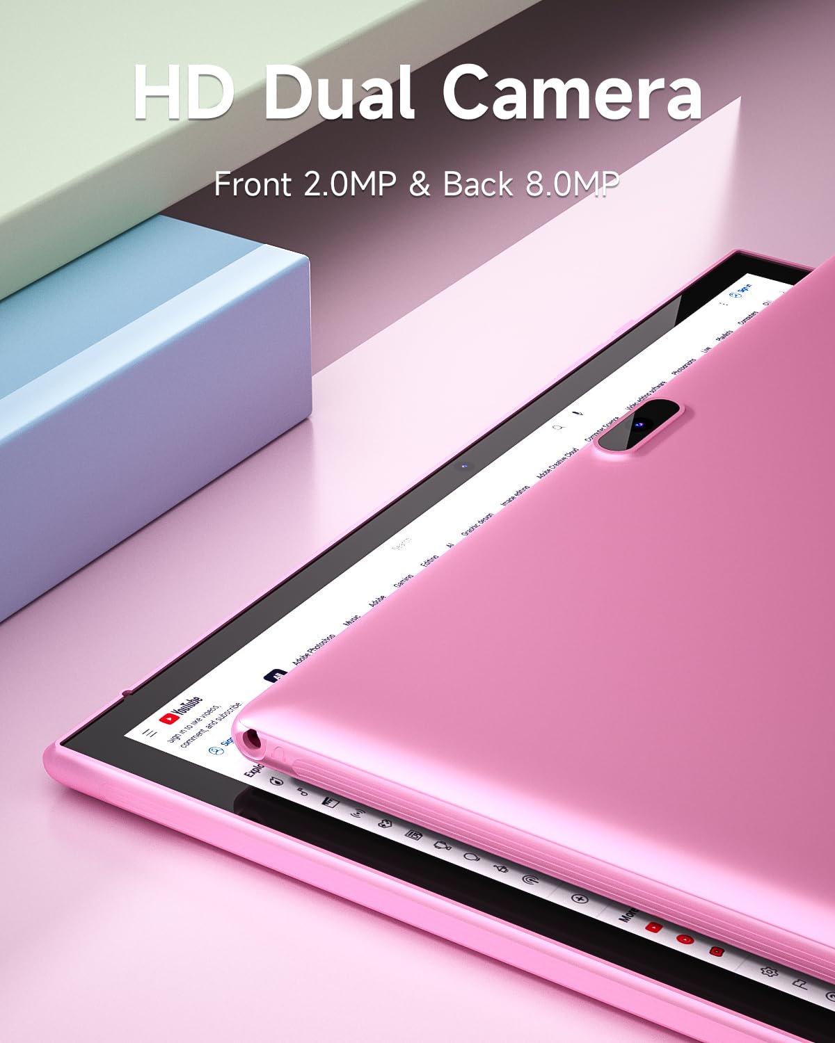 10 Inch Tablet Android 14 Tablet Pc, 10.1  Android Tablets Ddr4 6Gb Ram(4Gb Expand) 32Gb Rom 2Mp+8Mp Dual Camera Wifi-6 Bt Suppo