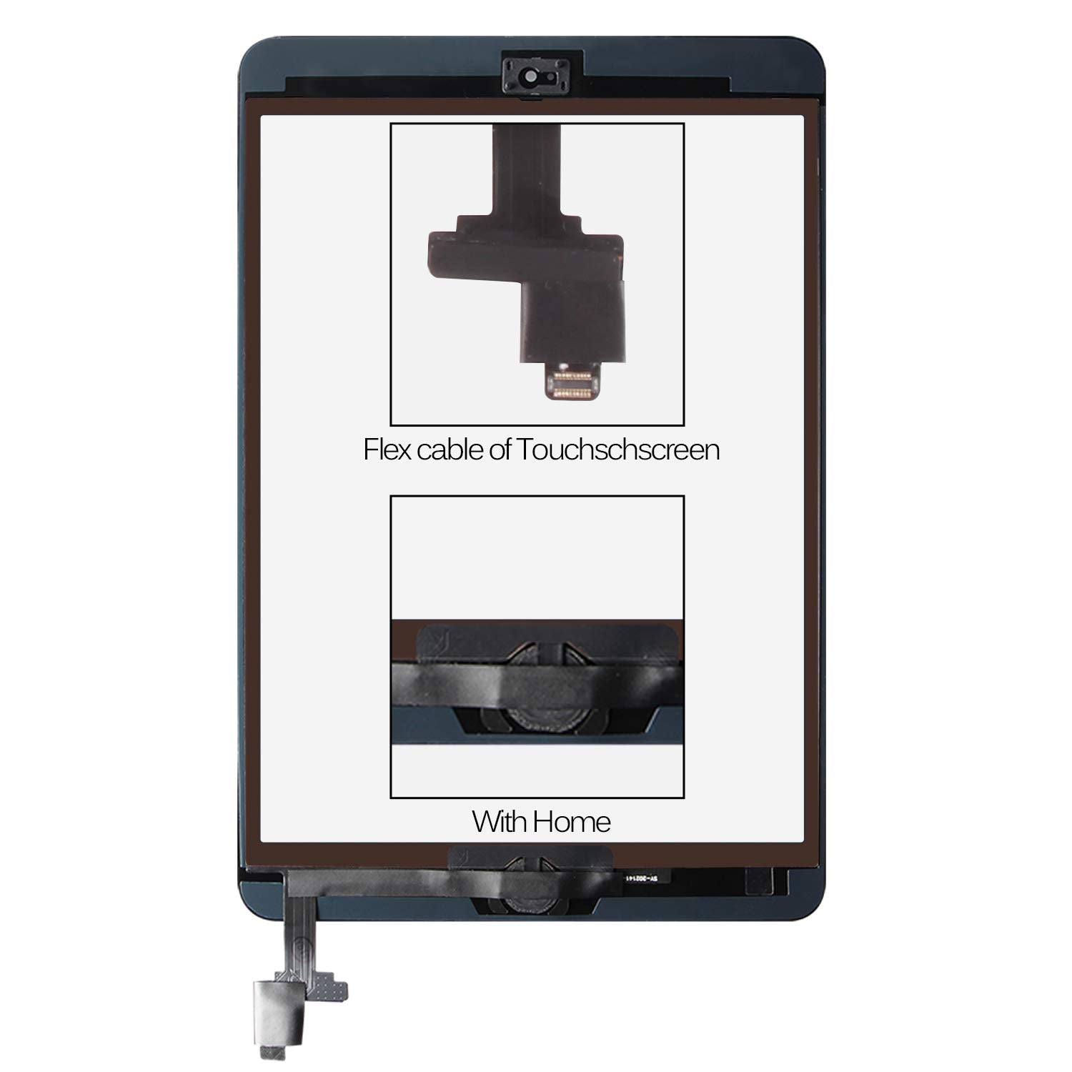 A Mind Screen Replacement For Ipad Mini 1 A1432 A1454 A1455/Ipad Mini 2 A1489 A1490 A1491 Touch Digitizer Parts, Include Ic Chip
