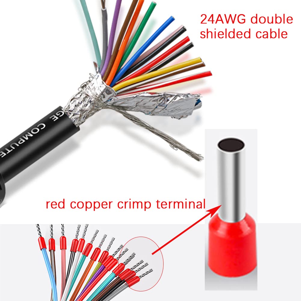 Anmbest Db15 Vga Solderless Breakout Connector With 5Ft 24Awg Replacement Cable, Metal Shell 3+9 Db15 3Row Serial Plug To 15 Pin