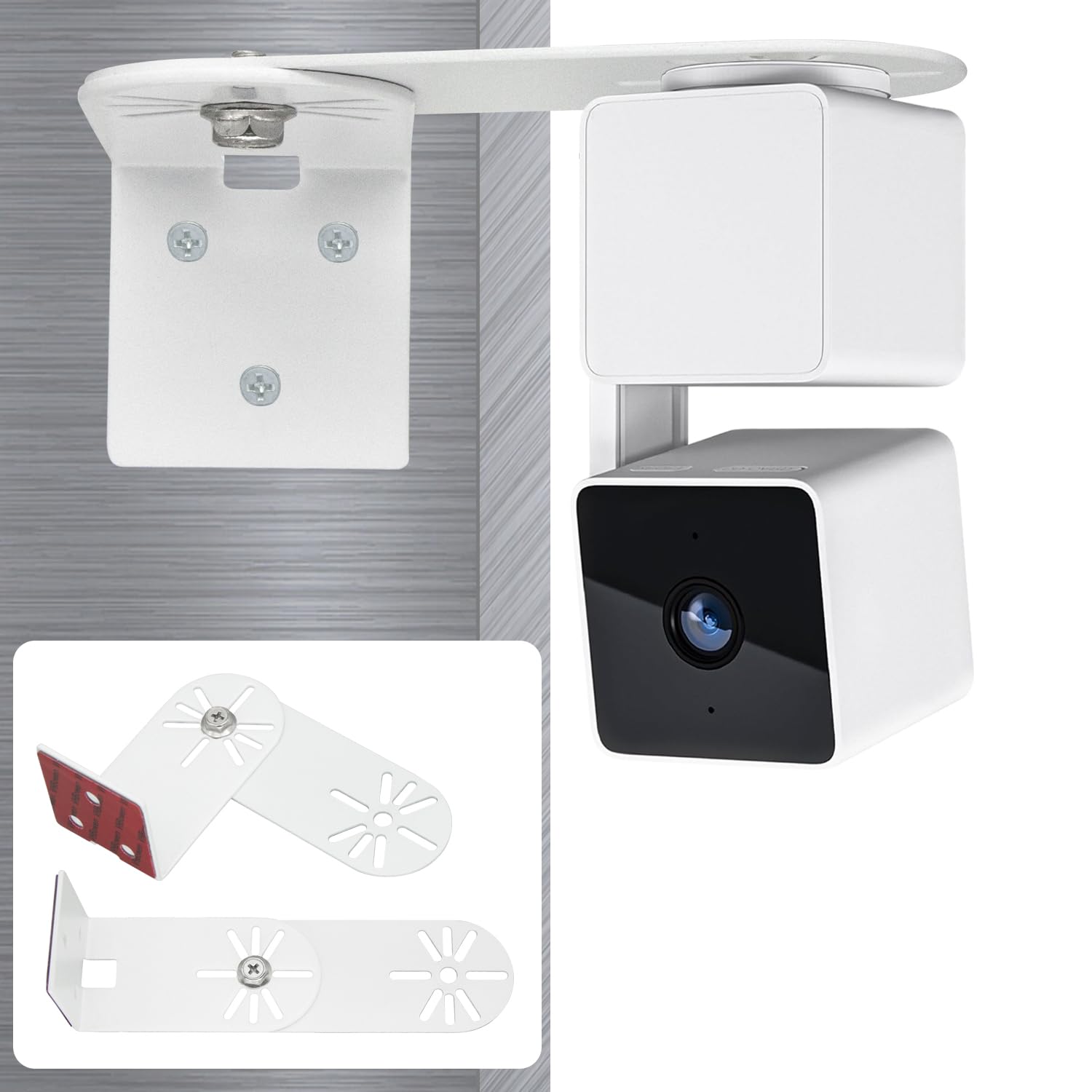 Haoyou Outside Corner Wall Mount Bracket For Wyze Cam Pan V3/V2 Wyze Cam V4/V3, Maximum Coverage On Both Sides Of The House 270 Degrees, Reduces Blind Spots And Maximises Field Of View (2Pack White)