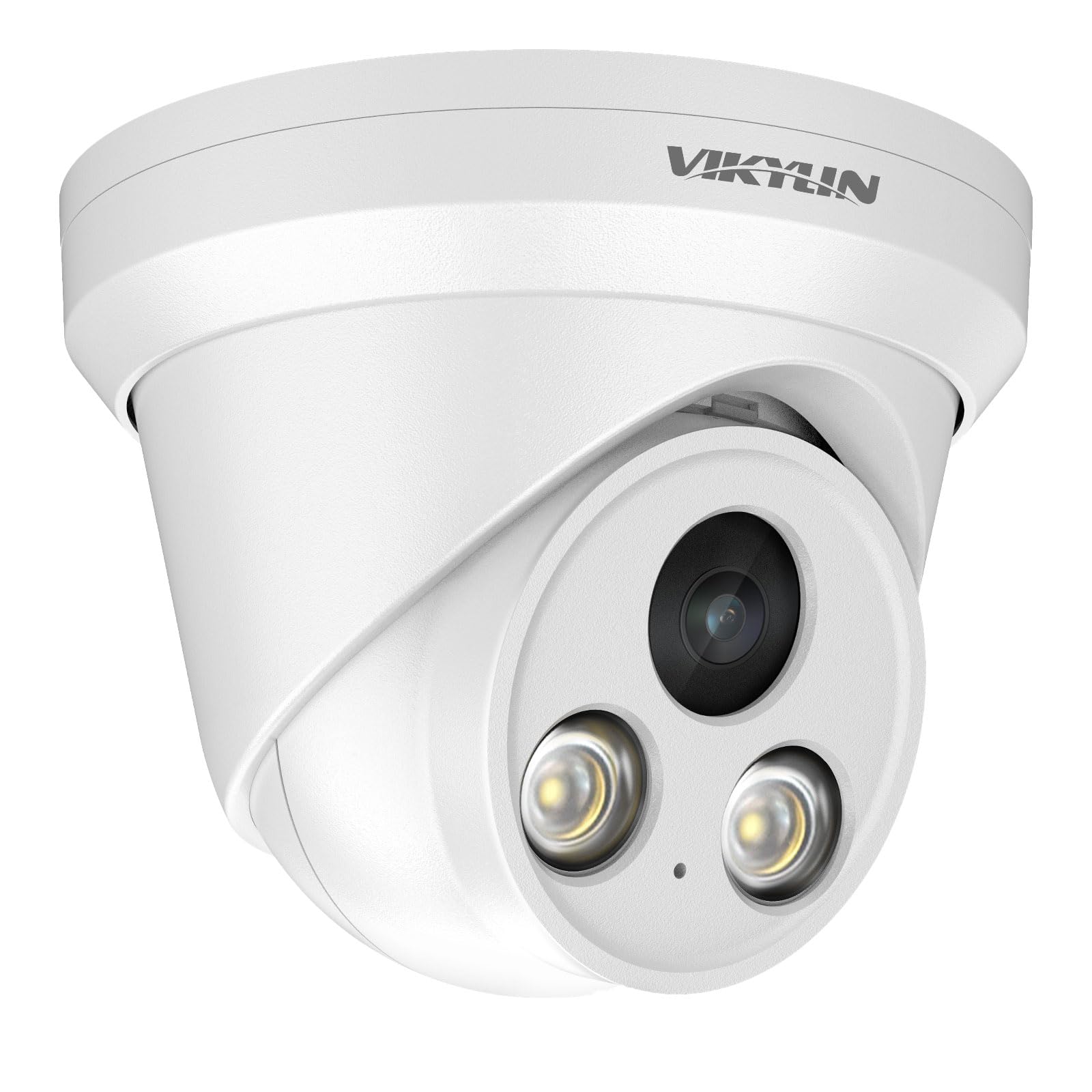 Vikylin 4K 8Mp Full Color Ai Turret Ip Poe Camera,F1.0 Aperture 98Ft Color Night Vision,Built In Mic,Human/Vehicle Detection,2.8