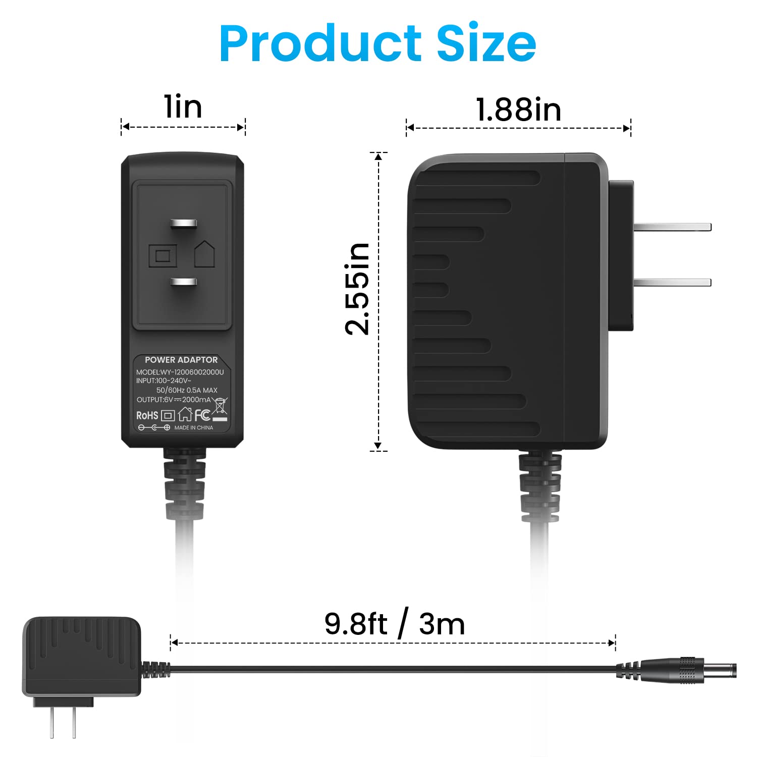 Nfgekt 6V 2A Power Supply Adapter For Proform Elliptical Smart Strider 480 490 500 600 Le, 390 395 475 510 E, 510Ex, 400 700 Car