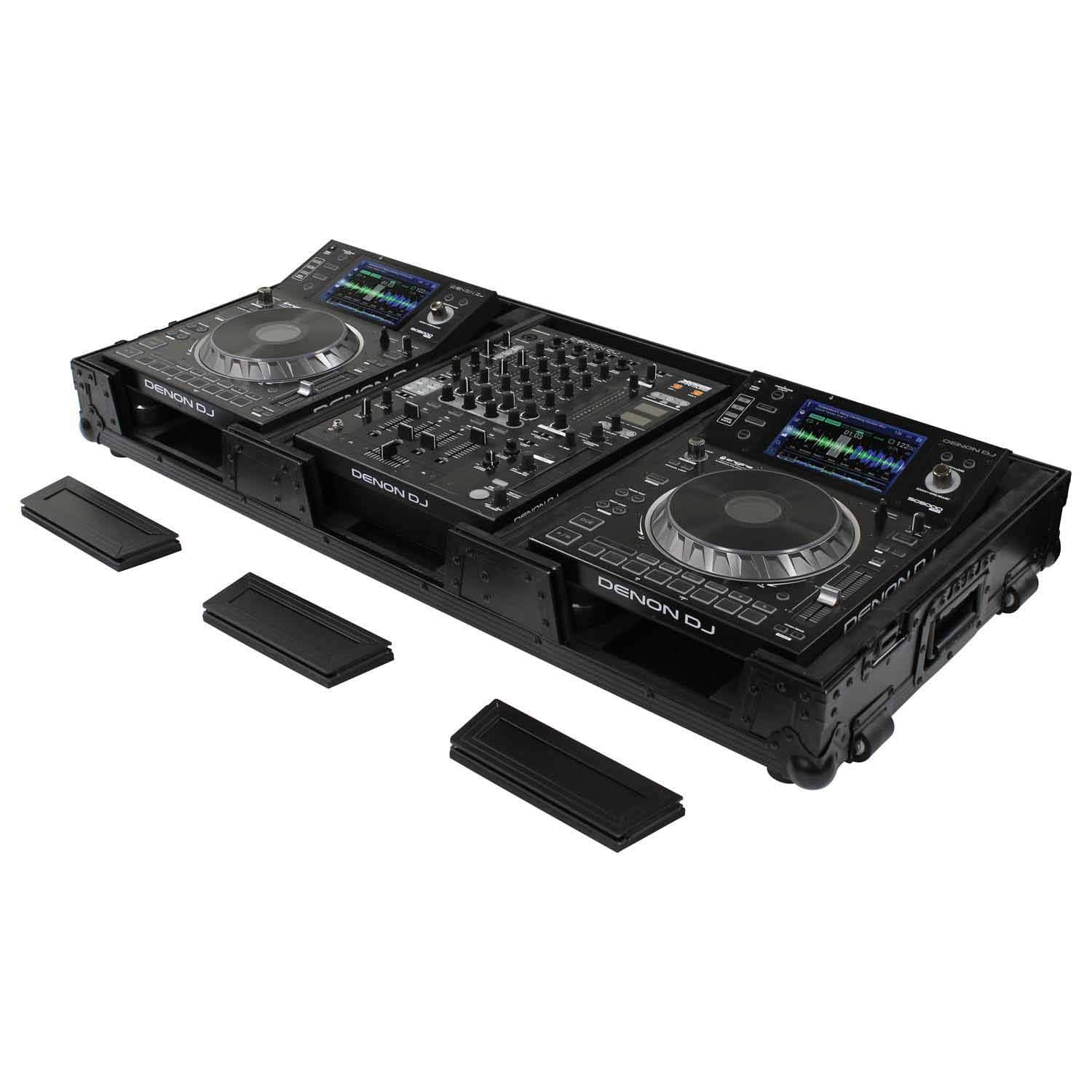 Odyssey Cases Extra Deep Black DJ Coffin Case for 12 inch Format DJ Mixer and Two Media Players