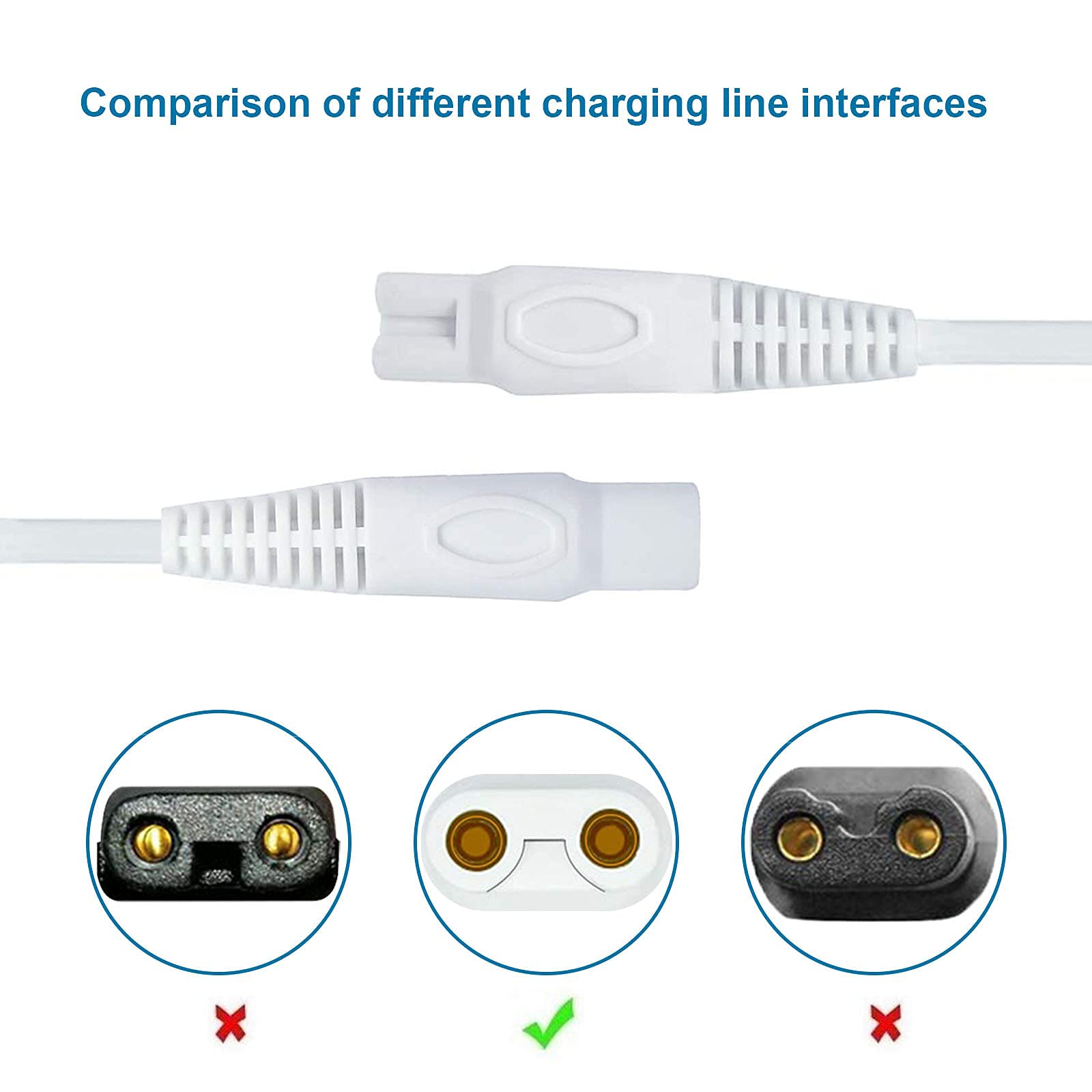 Shaver Charger Compatible With Finishing Touch Flawless Body Trimmer & Legs Hair Remover Electric Shaver Usb Charging Cord With