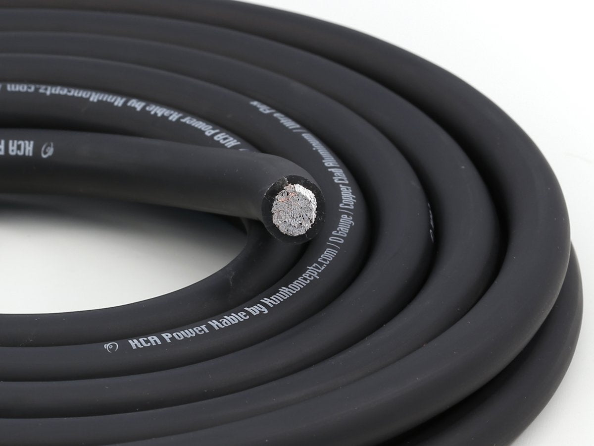 KnuKonceptz KCA 0 Gauge Power Ground Amp Wire Cable Black (20 ft) 1/0 AWG