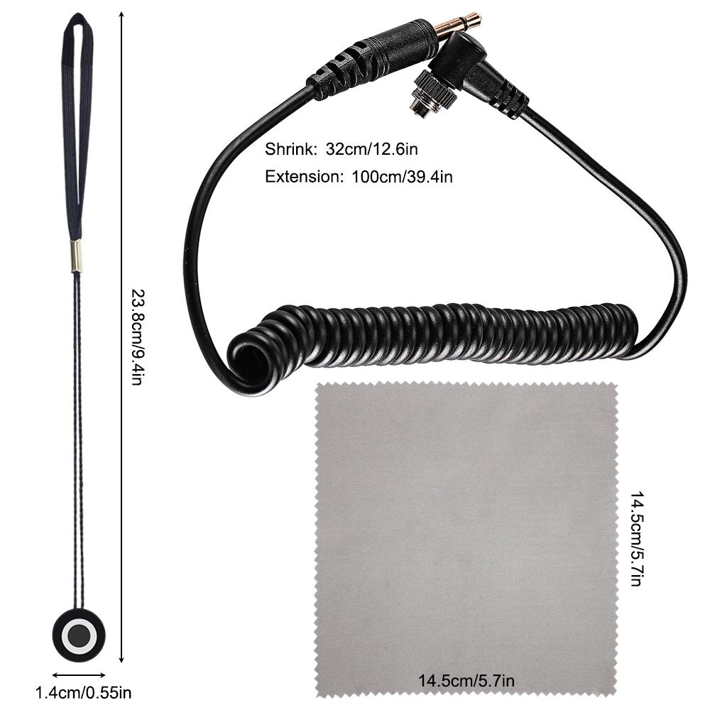 3.5 Mm Male Flash Pc Sync Cable, Yucool 2 Pack 14 Inch Coiled Cord With Screw Lock Suitable For Nikon, Canon, And Most Dslr Came