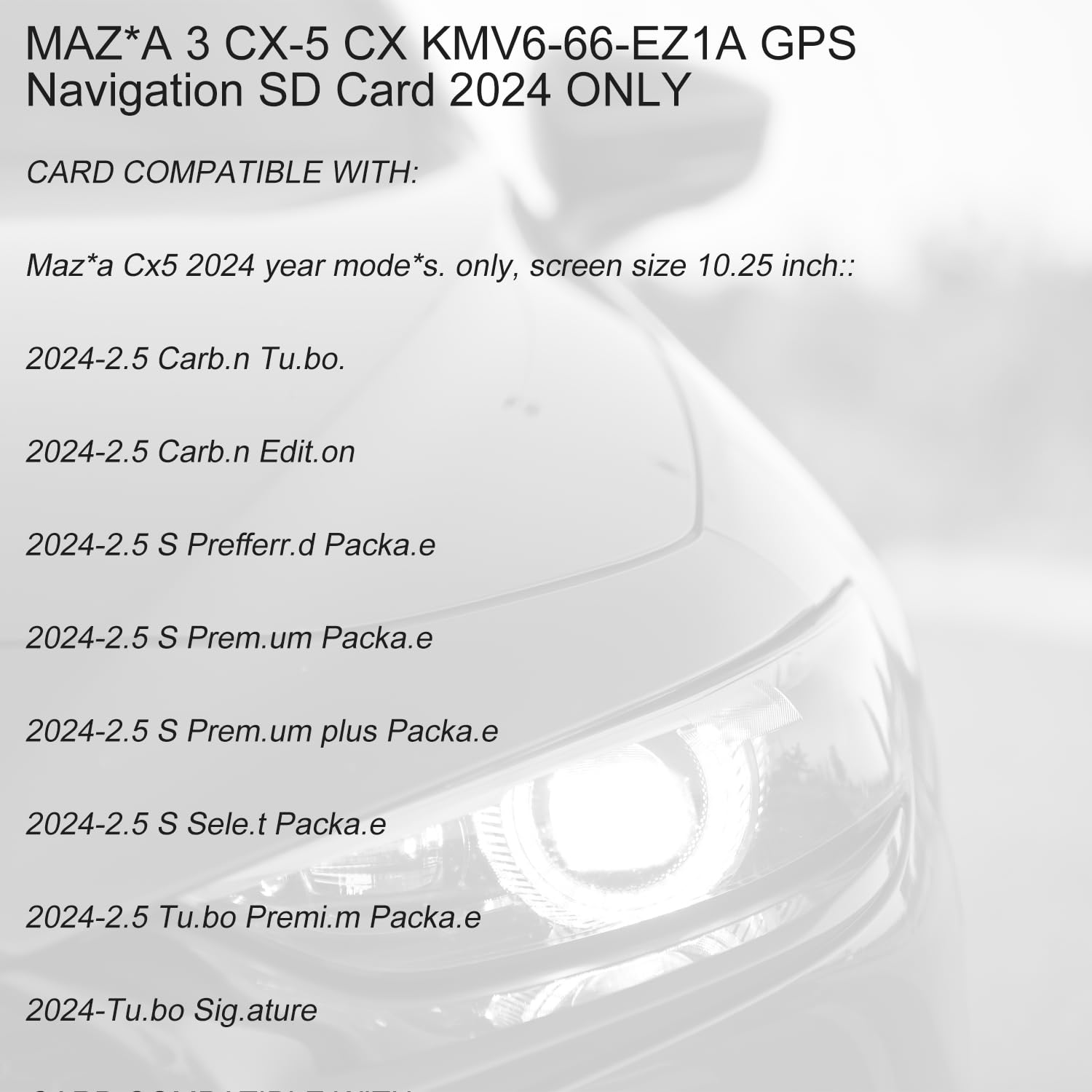 Kmv6 66 Ez1 Cx 5 Cx5 Cx 90 Cx90 Sd Card 2024 Lastest Gps Navigation Map Compatible With Maz.A Cx5 2024 Models Cx90 2023 2024 Mod
