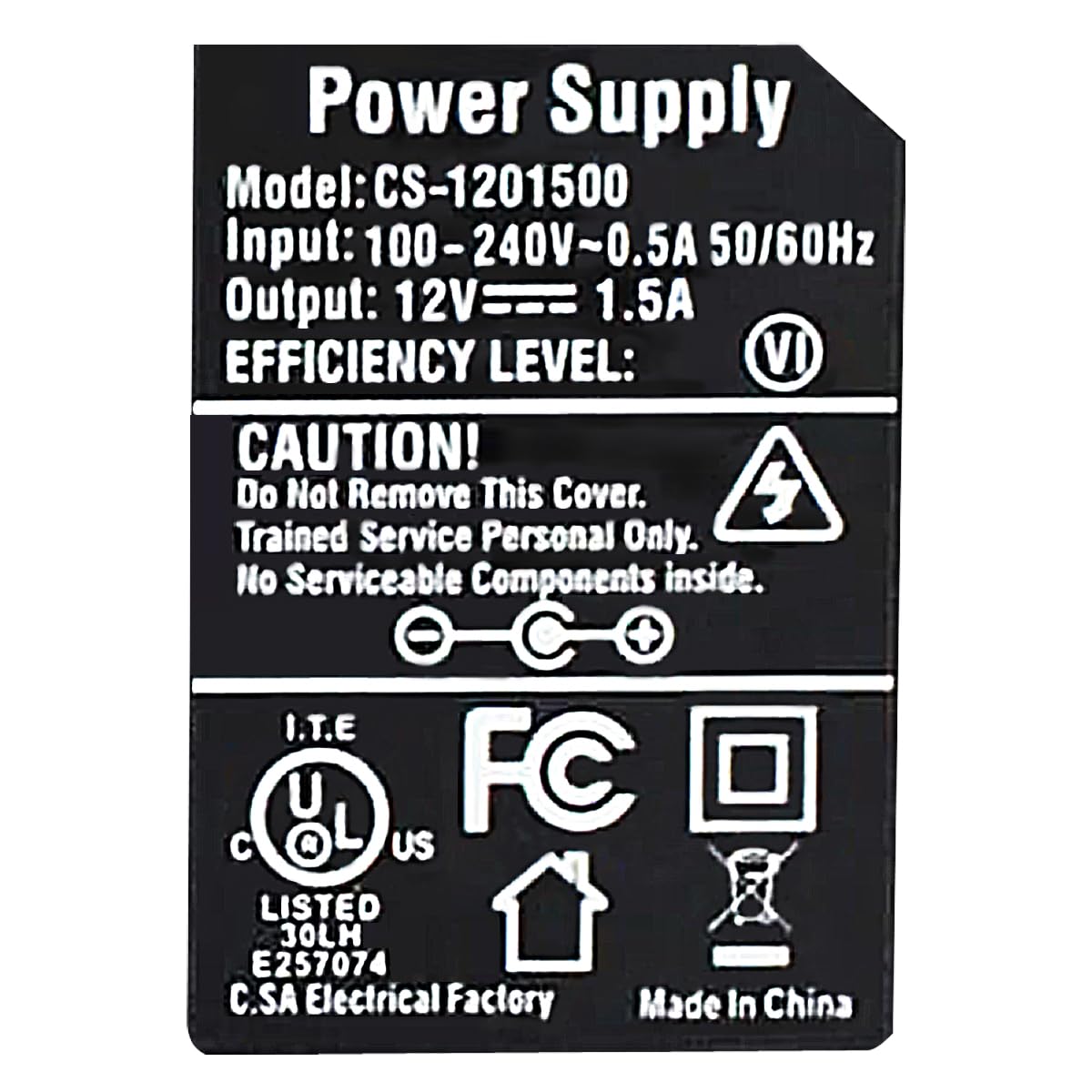 2Pack Dc 12V 1.5A Power Adapter Supply, Model: Cs 1201500, Plug 5.5Mm X 2.1Mm, For Security Camera Fcc Ul Listed