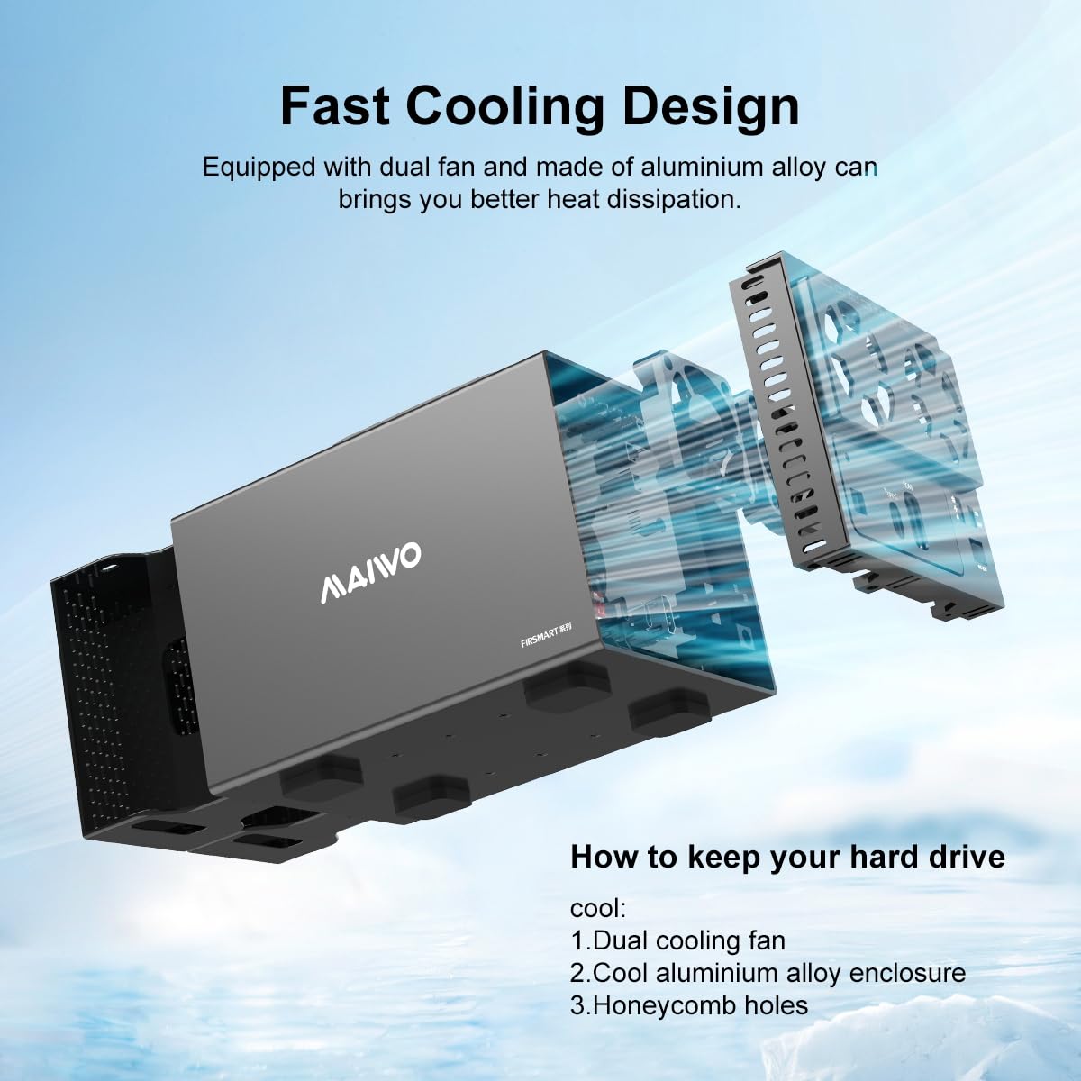 Maiwo Usb C 4 Bay Hdd Raid Enclosure For 2.5' 3.5' Sata Drive With Cooling Fan, Usb A C 3.1 & C C Cable Included, Supports Raid Normal,0,3,5,1/10,Clone/Large(Jbod) & 72Tb Capacity, Das(Not Nas)