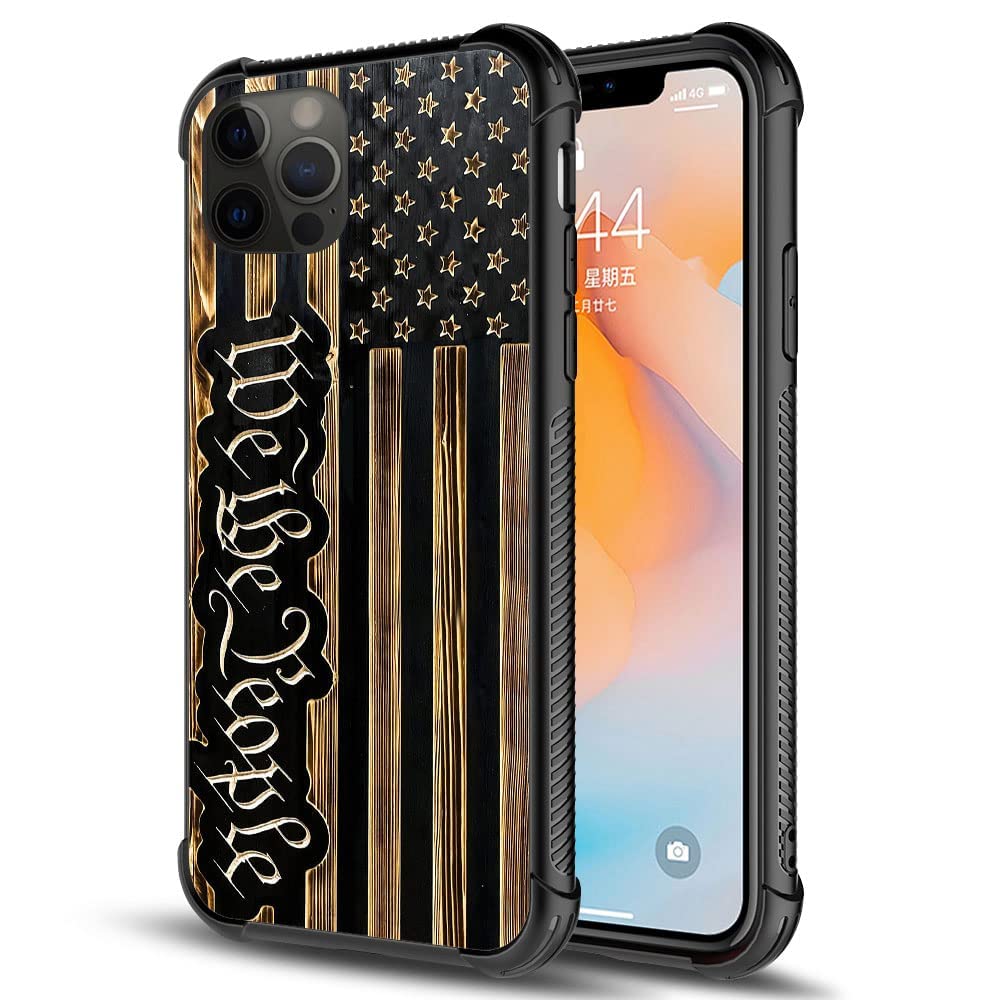 Daizag Compatible With Case For Iphone 13 Mini, We The People Usa Flag Wood Grain American Flag Iphone 13 Mini Cases For Man Wom