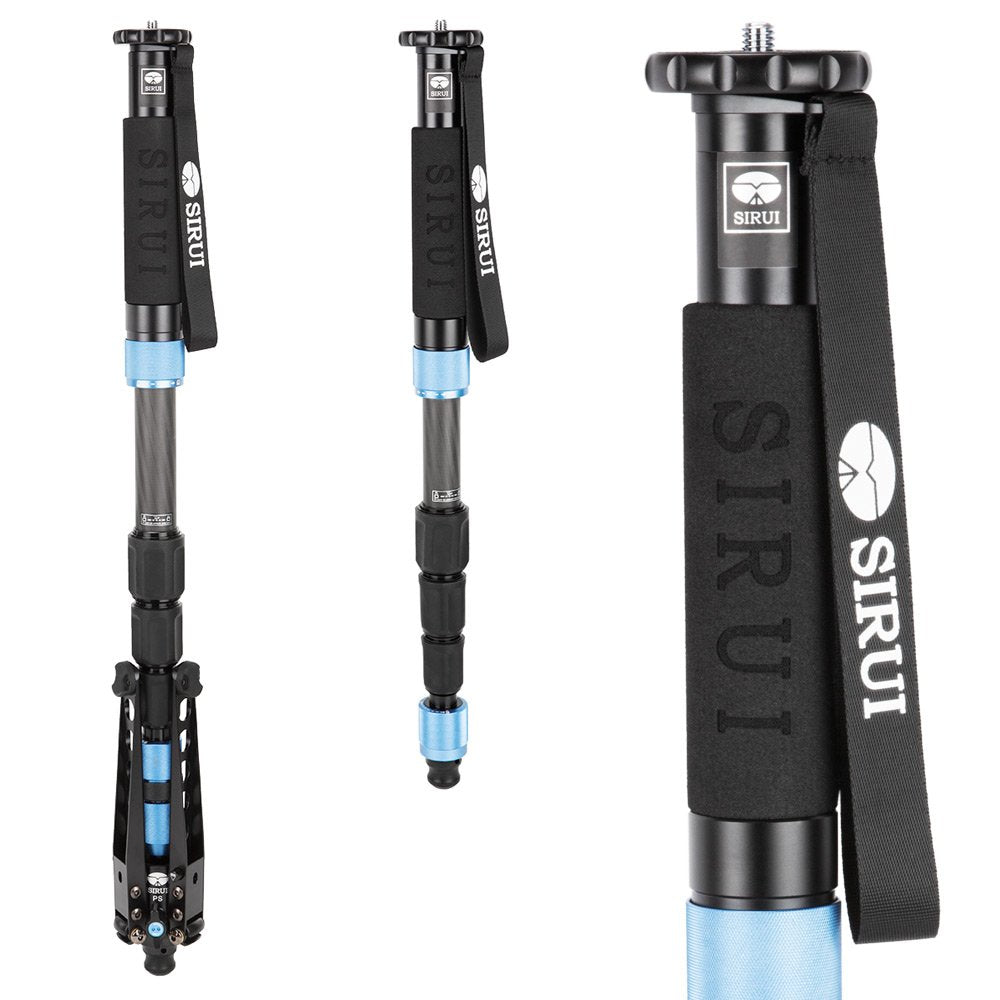 Sirui 6952060001753 P 424Sr Carbon Fiber Photo/Video Monopod, Extends To 75', Supports 26.5 Lb, Gray