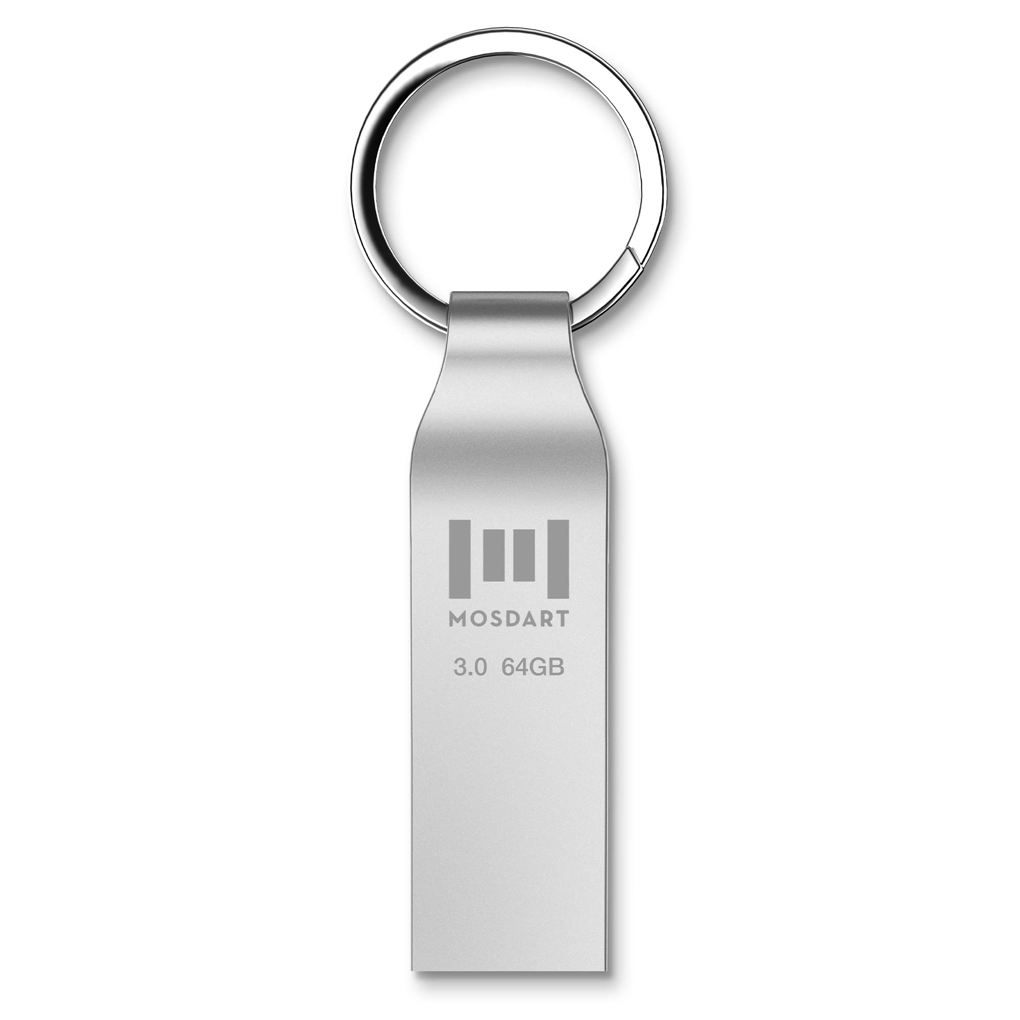 Mosdart Usb 3.0 Flash Drive 64Gb Metal Keychain Zip Drive Speed Up To 90Mb/S Fast Speed Usb3.0 Thumb Drive, 64 Gb Waterproof Jum