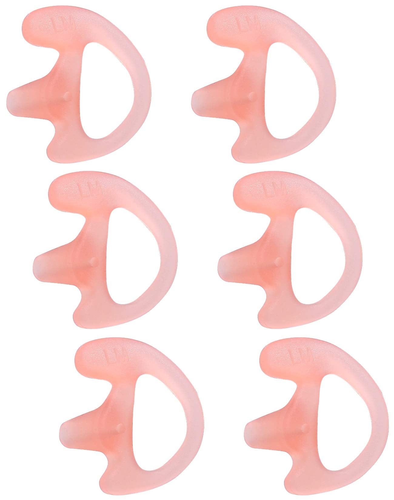 Commountain Soft Earmold For Walkie Talkie Acoustic Tube Earpiece, Silicone Ear Buds Earplug Compatible For Motorola Kenwood Baofeng Coil Tube Earpieces Etc, 6 Pack