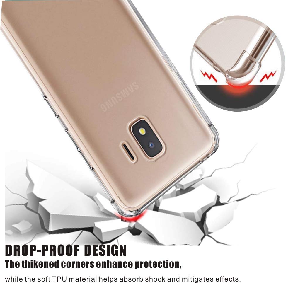 Samsung Galaxy J2 Core Case, Galaxy J2 Pure Phone Case, J2 Dash/J2 Shine, Lightweight Soft Slim Crystal Full Body Protection Pho