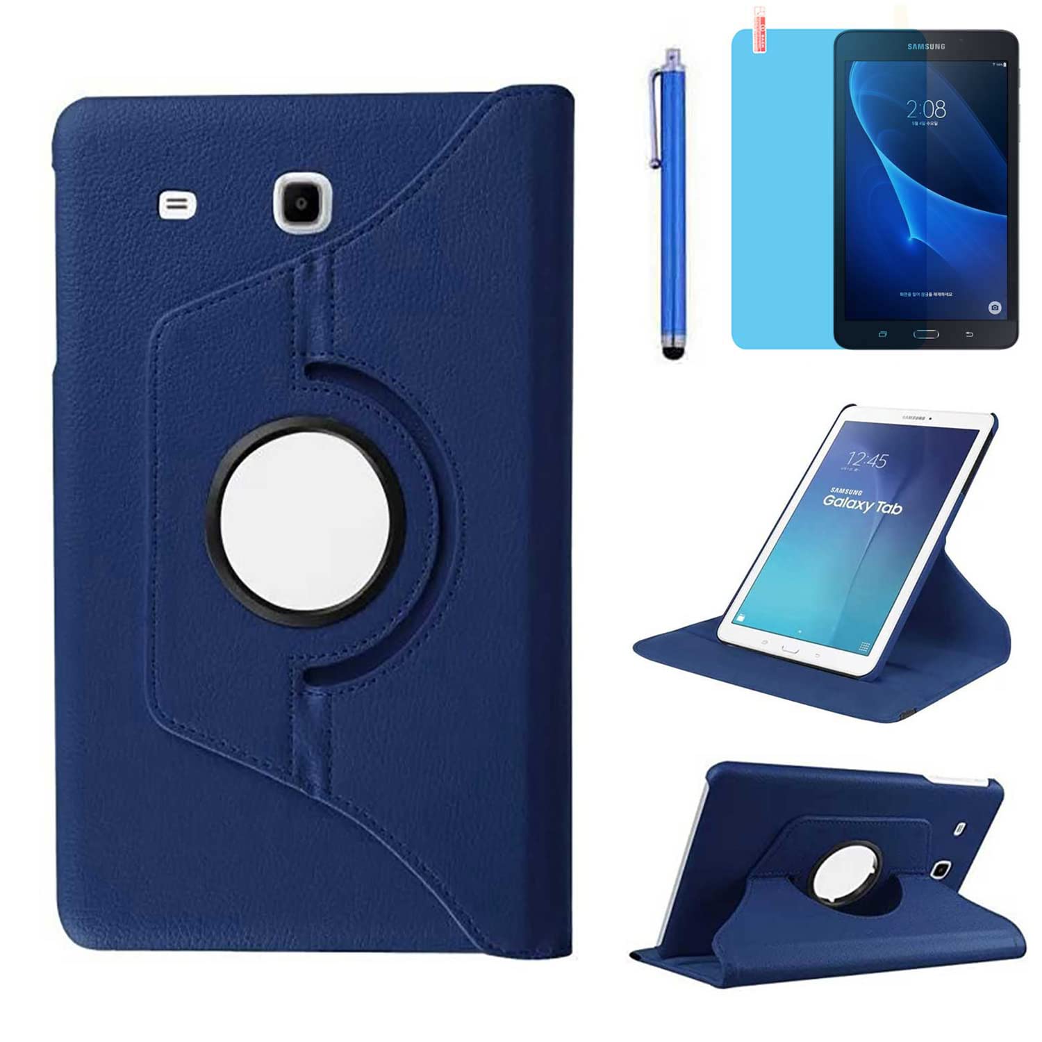 Case For Samsung Galaxy Tab A 7.0 Inch 2016 Tablet (Sm T280 Sm T285),360 Degree Rotating Stand Case Full Protective Cover,With S