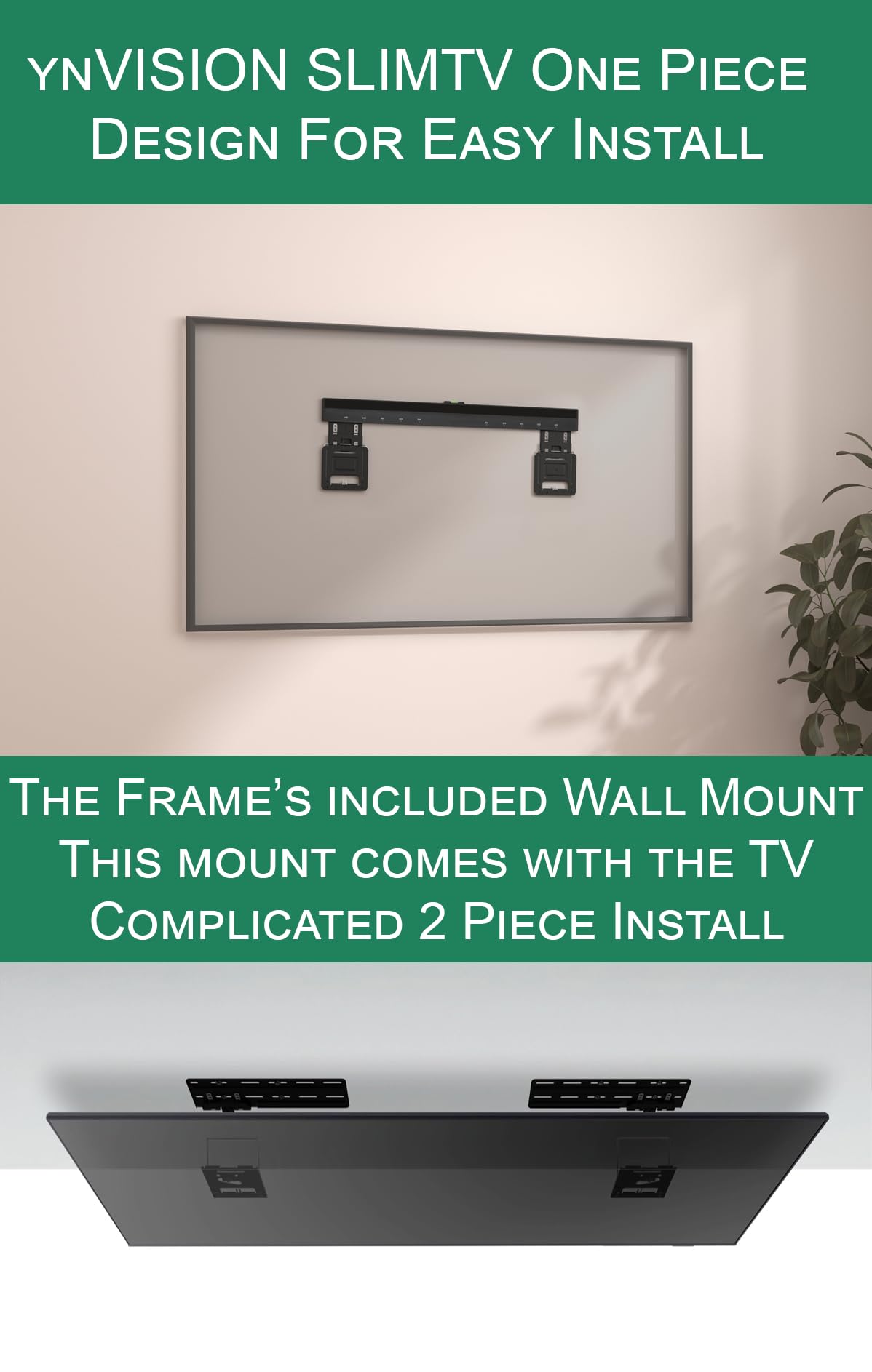 Ynvision.Design Ultra Slim Micro Gap Tv Wall Mount Bracket | Compatible With Samsung Frame Tvs (2021 2024) For Easy Install (32'