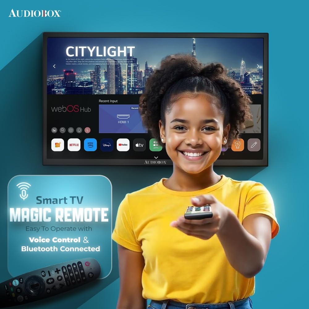Audiobox 32-Inch Smart Led Hdtv For Rv, Camping | Magic Remote, Webos Hub, Bluetooth, Dual-Band Wifi, & 12V Ac/Dc Compatibility