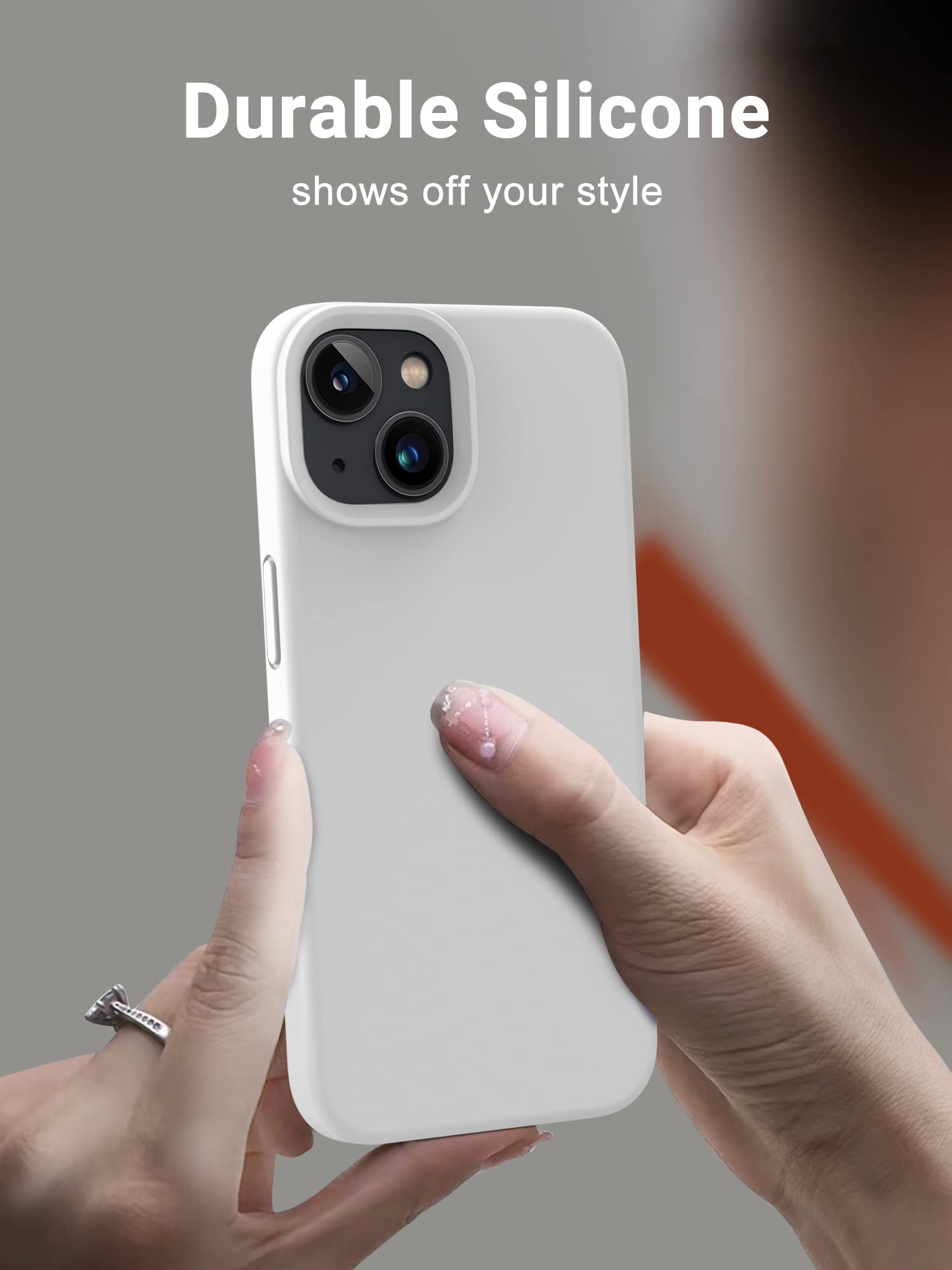 Otofly Designed For Iphone 13 Case, Silicone Shockproof Slim Thin Phone Case For Iphone 13 6.1 Inch (White)