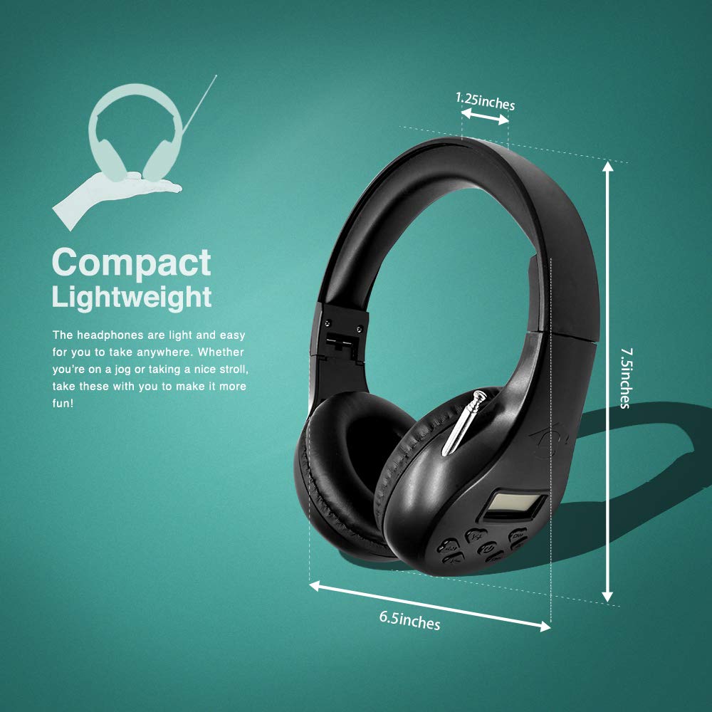 Portable Personal Fm Radio Headphones Ear Muffs With Best Reception, Wireless Headset With Built In Radio For Mowing, Jogging, Walking, Daily Works Powered By 2 Aa Batteries (Not Included)