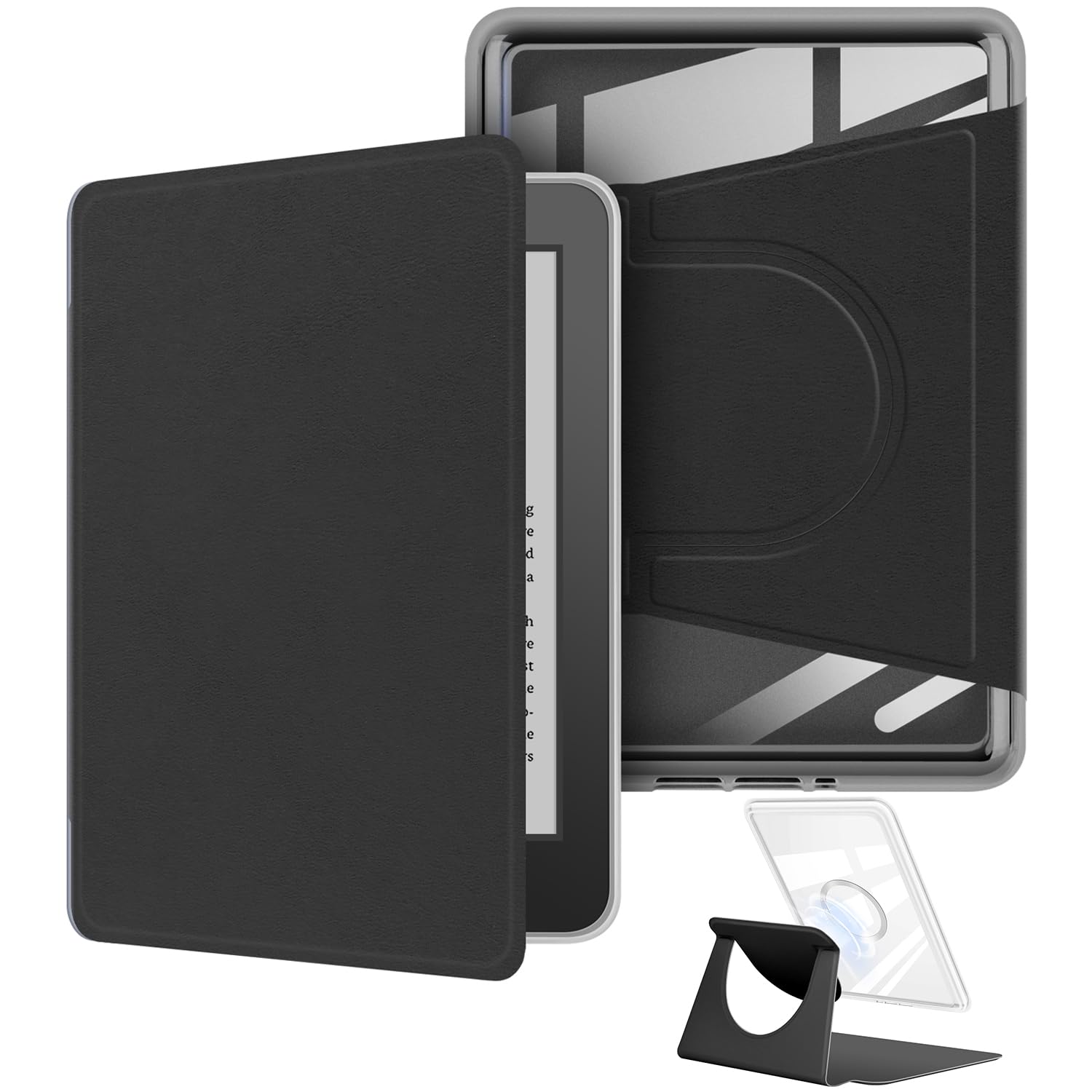 360 Degree Rotating Case for 6.8 Kindle Paperwhite (11th Generation-2021 Release), Detachable Magnetic Design Protective Adjusta