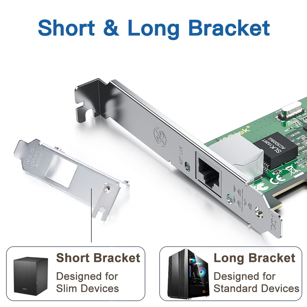 Gigabit Pcie Nic With Intel 82574L Chip, 1Gb Network Card Compare To Intel Expi9301Ct/ Expi9301Ctblk Nic, Single Rj45 Port, Pci