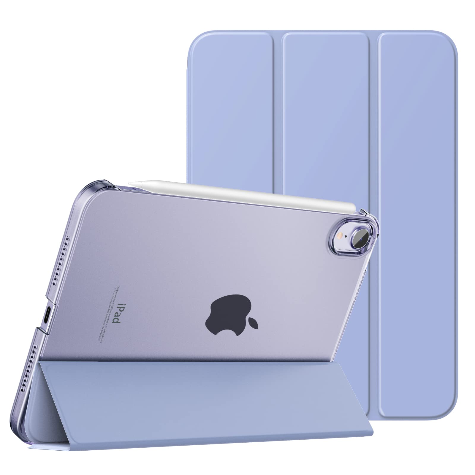 MoKo for iPad Mini 7 (A17 Pro) Case 2024,iPad Mini 6 Case 2021,8.3 inch iPad Mini 7th/6th Generation Case,Slim Lightweight Hard Back Shell Stand Cover for iPad Mini 2024 with Touch ID, Grayish Purple