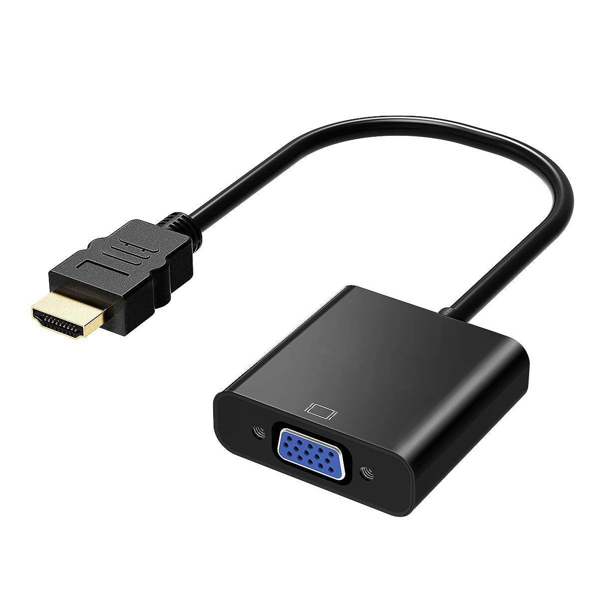 HDMI to VGA, Gold-Plated HDMI to VGA Adapter, Male to Female for Computer, Desktop, Laptop, PC, Monitor, Projector, HDTV, Chrome