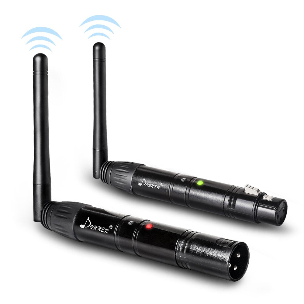 Donner 2Pcs Dmx512 Dmx Dfi Dj 2.4G Wireless 1 Receiver With Light Dome& 1 Transmitter Stage Lighting Control (Black)
