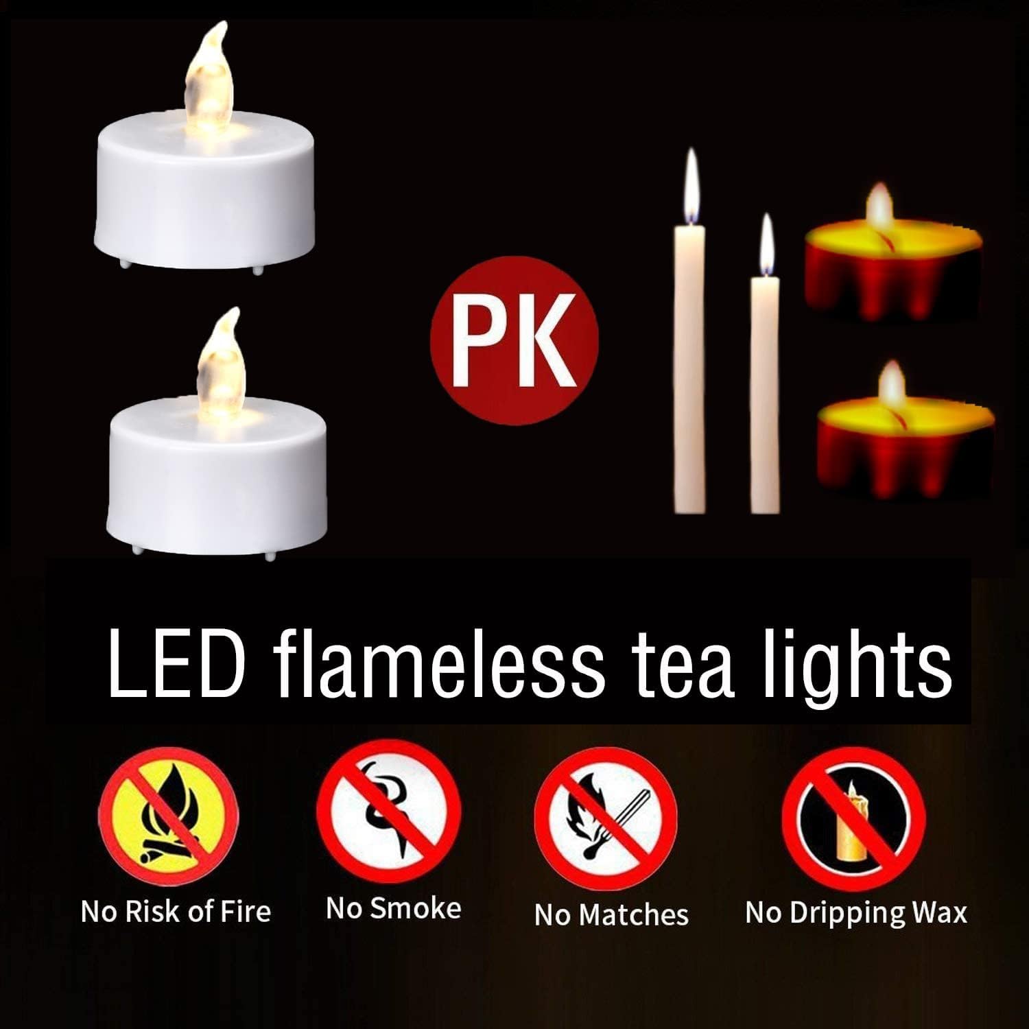 Led Tea Lights With Remote Control: Flameless Candles Lamp Realistic And Bright Flickering Holiday Gift Long Lasting 300Hours Fo