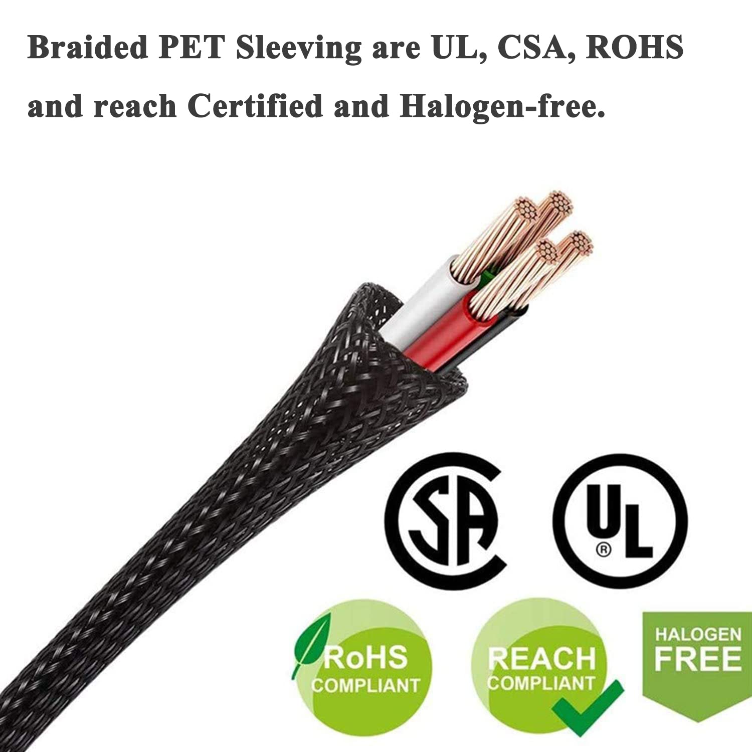 Braided Pet Expandable Wire Loom 25Ft   1/8 Inch, Braided Wire Sleeving Mesh Cable Management With 2 Heat Shrinkable Tubes, Brai