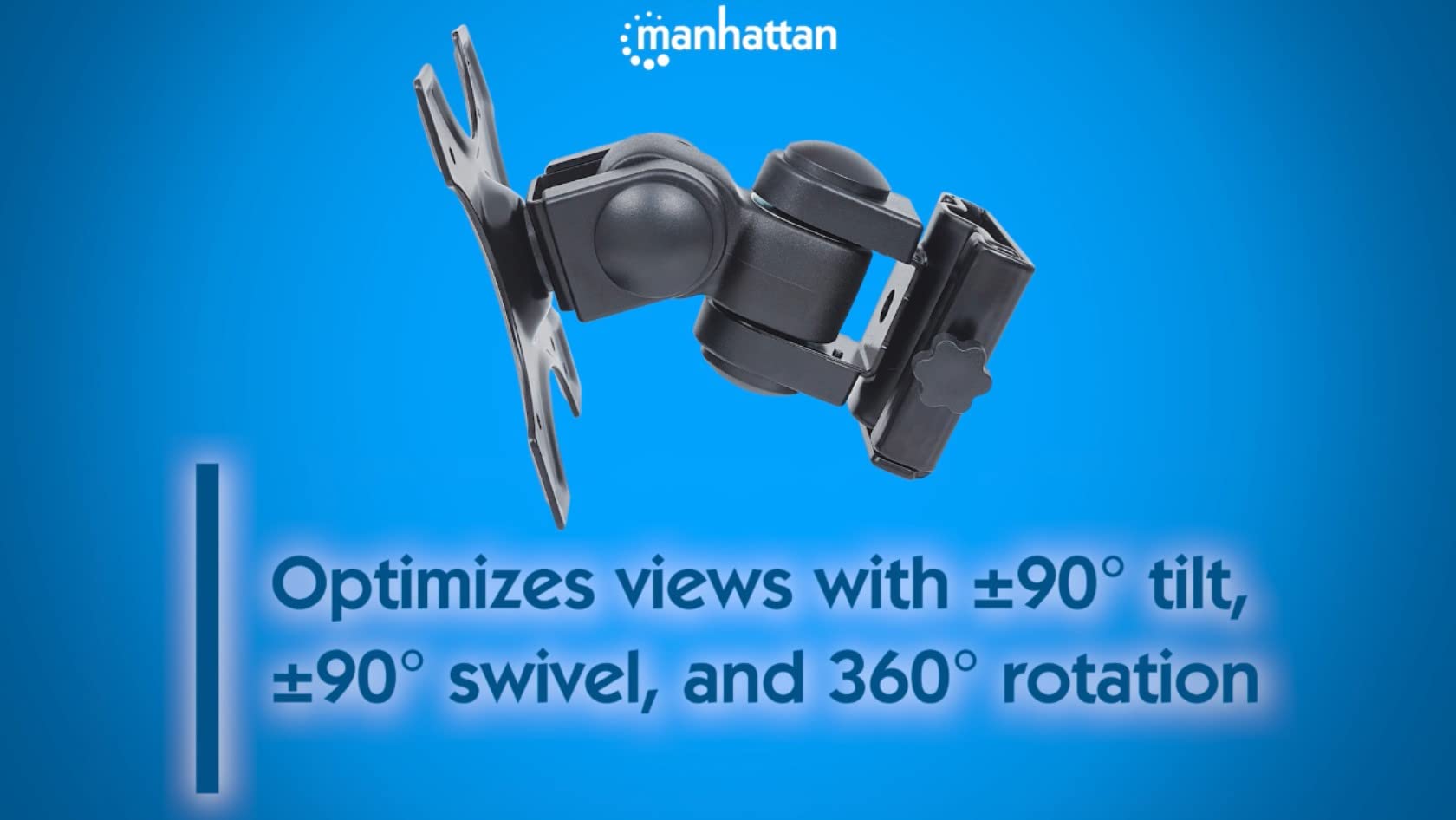 Manhattan Monitor Wall Mount     Full Motion Tilt Swivel Rotation Views   Supports From 13 Inches To 22 Inches & Up To 22 Lbs
