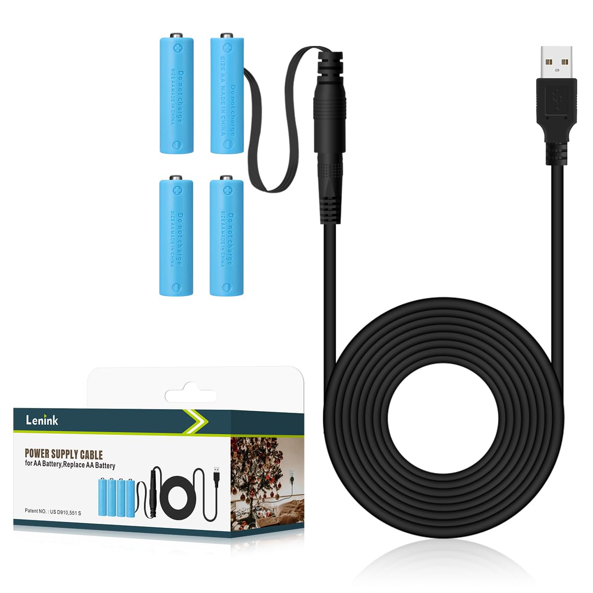 Lenink Power Supply Cable For Aa Battery, Replace Aa Battery