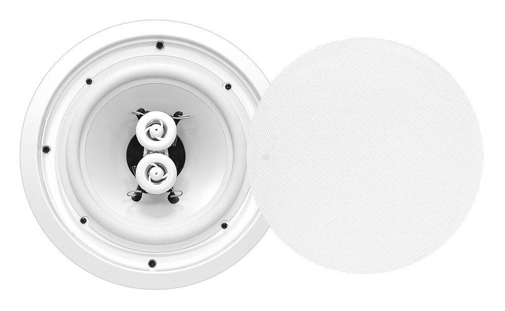 5.25    Ceiling Wall Mount Speakers   2 Way Weatherproof Full Range Woofer Speaker System Flush Design W/ 65Hz 22Khz Frequency R