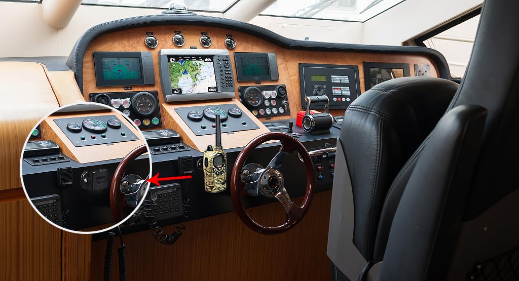 Hyshikra Universal Ham Radio Hanger Holder Mount With Adhesive Back, Pre Drill Holes With Self Tapping Screw For Baofeng Midland