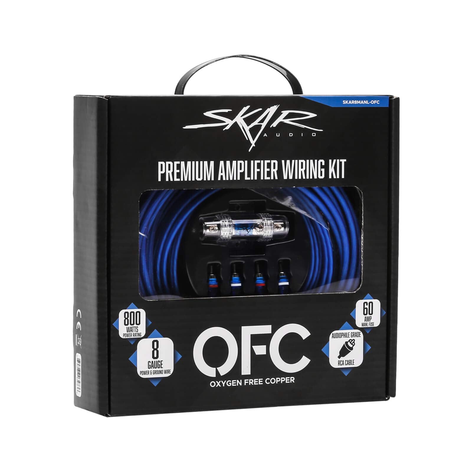 Skar Audio 8 Gauge Ofc Complete Amplifier Installation Wiring Kit, Skar8Manl Ofc