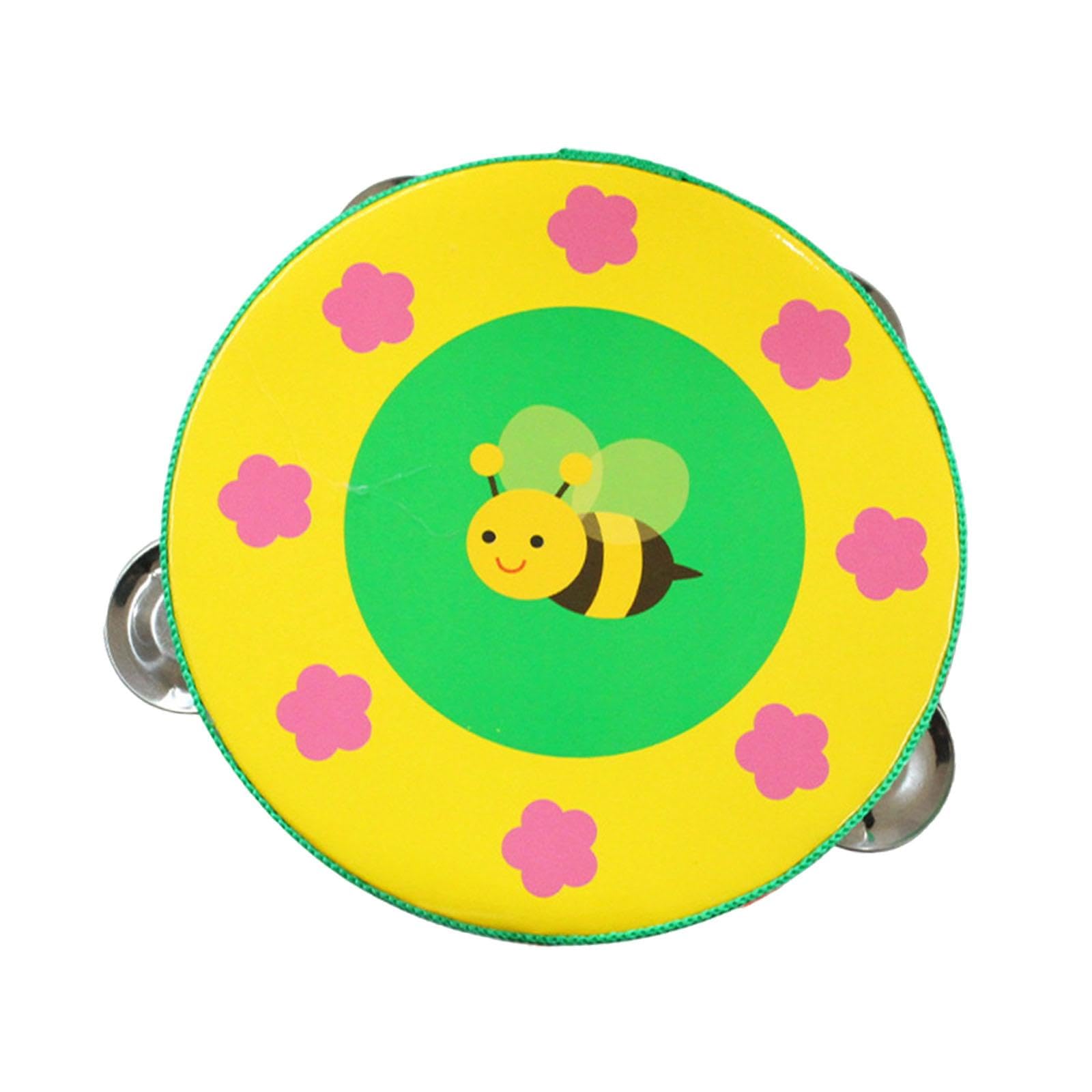 LOOM TREE Wood Handheld Tambourines Handbell Educational Toy for Dancing Game Toys KTV 15cm Bee | Percussion | Hand Percussion |
