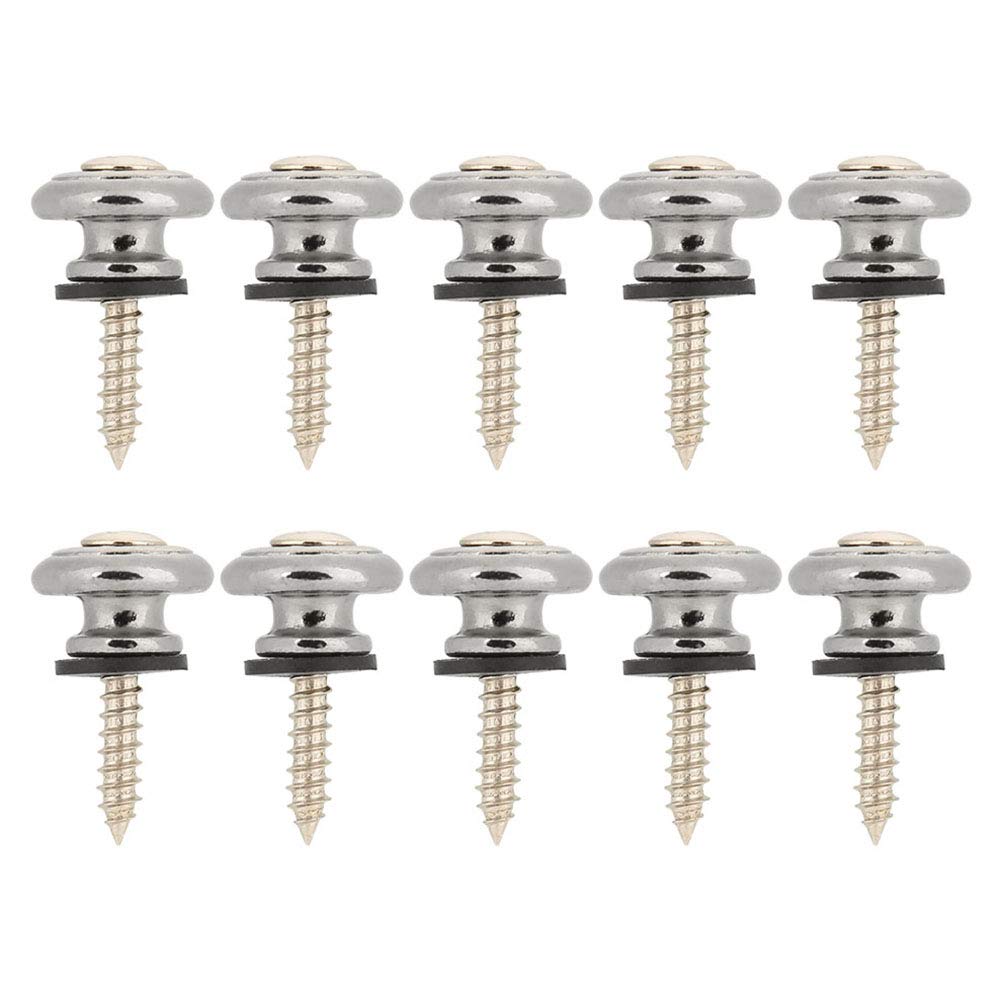 Haosie Guitar Strap Buttons, Mushrooms Head Guitar Strap Locks End Pins with Screws and Washers, for Guitar Ukulele Electric Bas