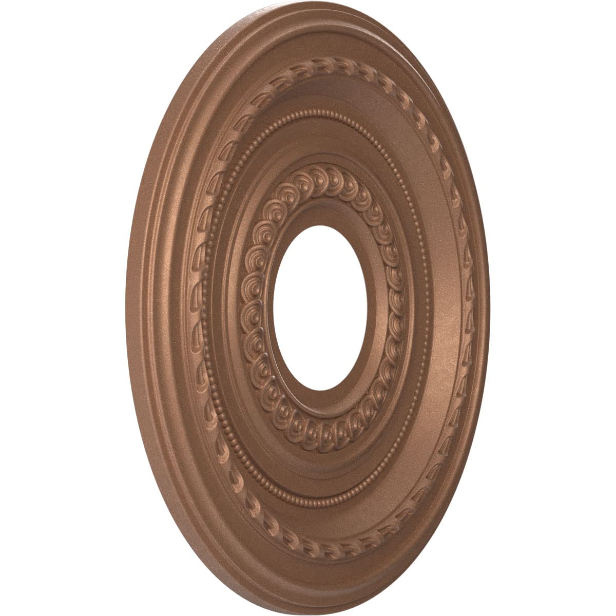 Ekena Millwork 13Od X 3 1/2Id X 3/4P Cole Thermoformed Pvc Ceiling Medallion (Fits Canopies Up To 4 1/4), Aged Copper