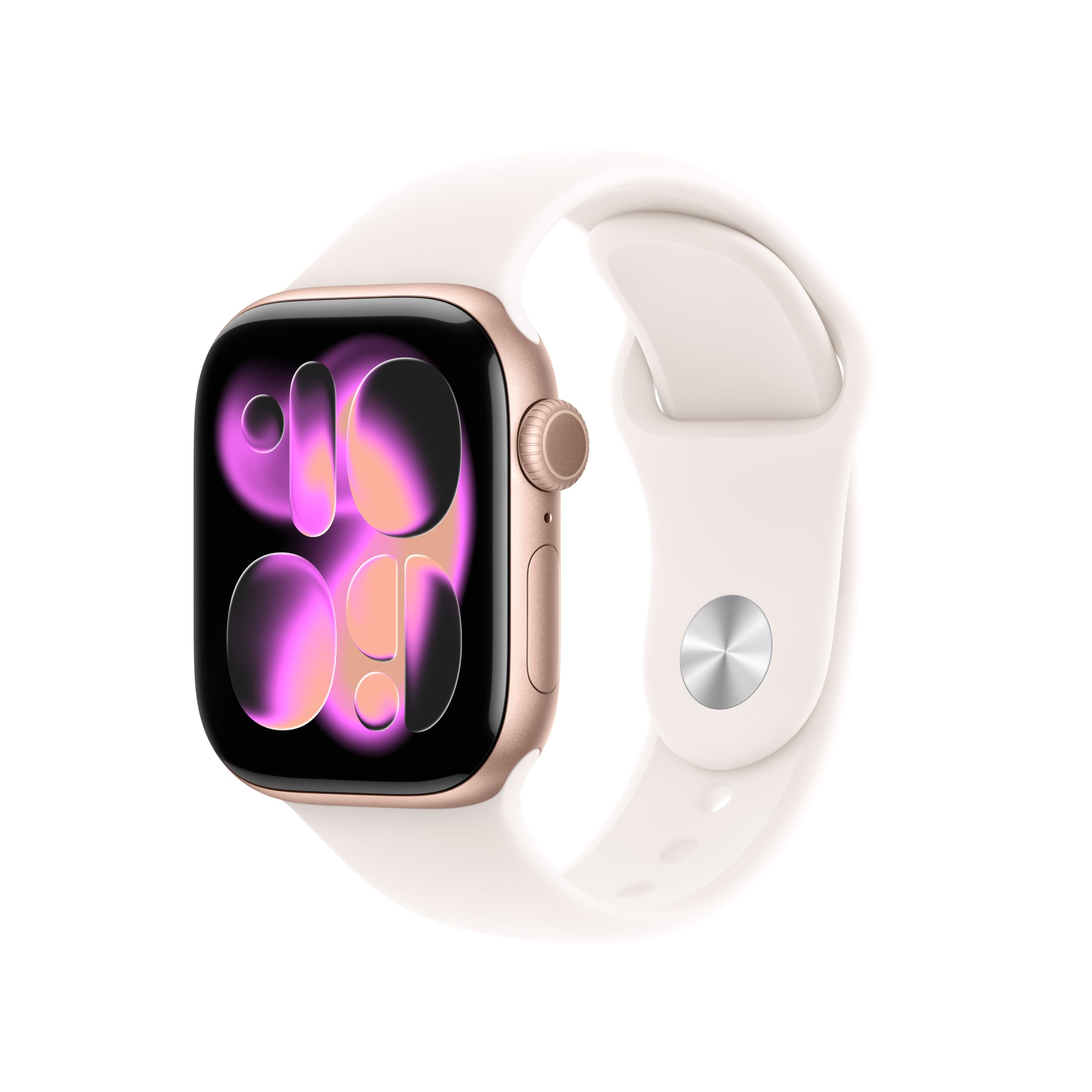 Apple Watch Series 11 [GPS 42mm] Smartwatch with Rose Gold Aluminum Case with Light Blush Sport Band - M/L. Sleep Score, Fitness