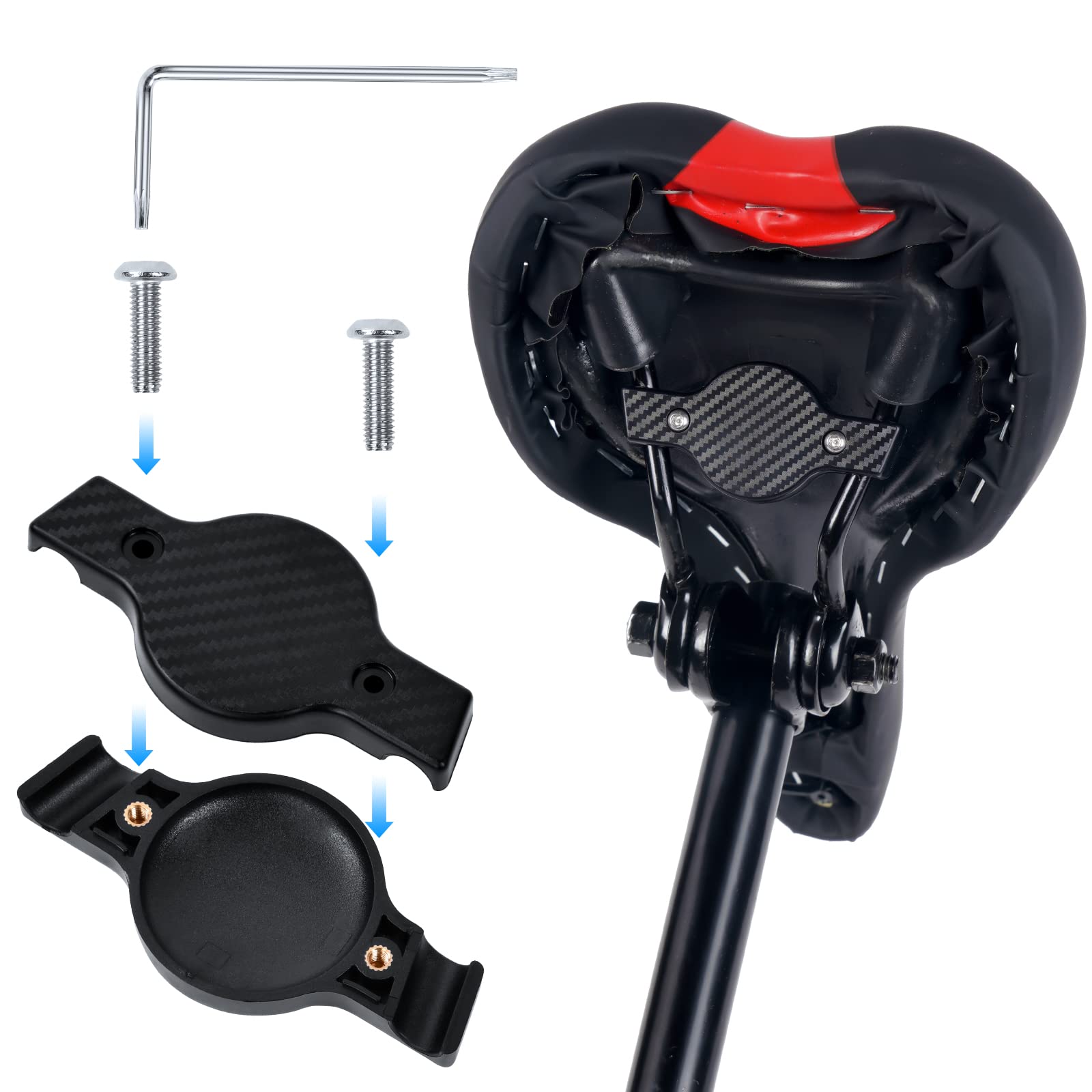 Ainiv Airtag Bicycle Mount, Airtag Bike Mount Holder, Water Resistant Anti Shake Bike Mount Holder, Hidden Under Seat Cases Prot