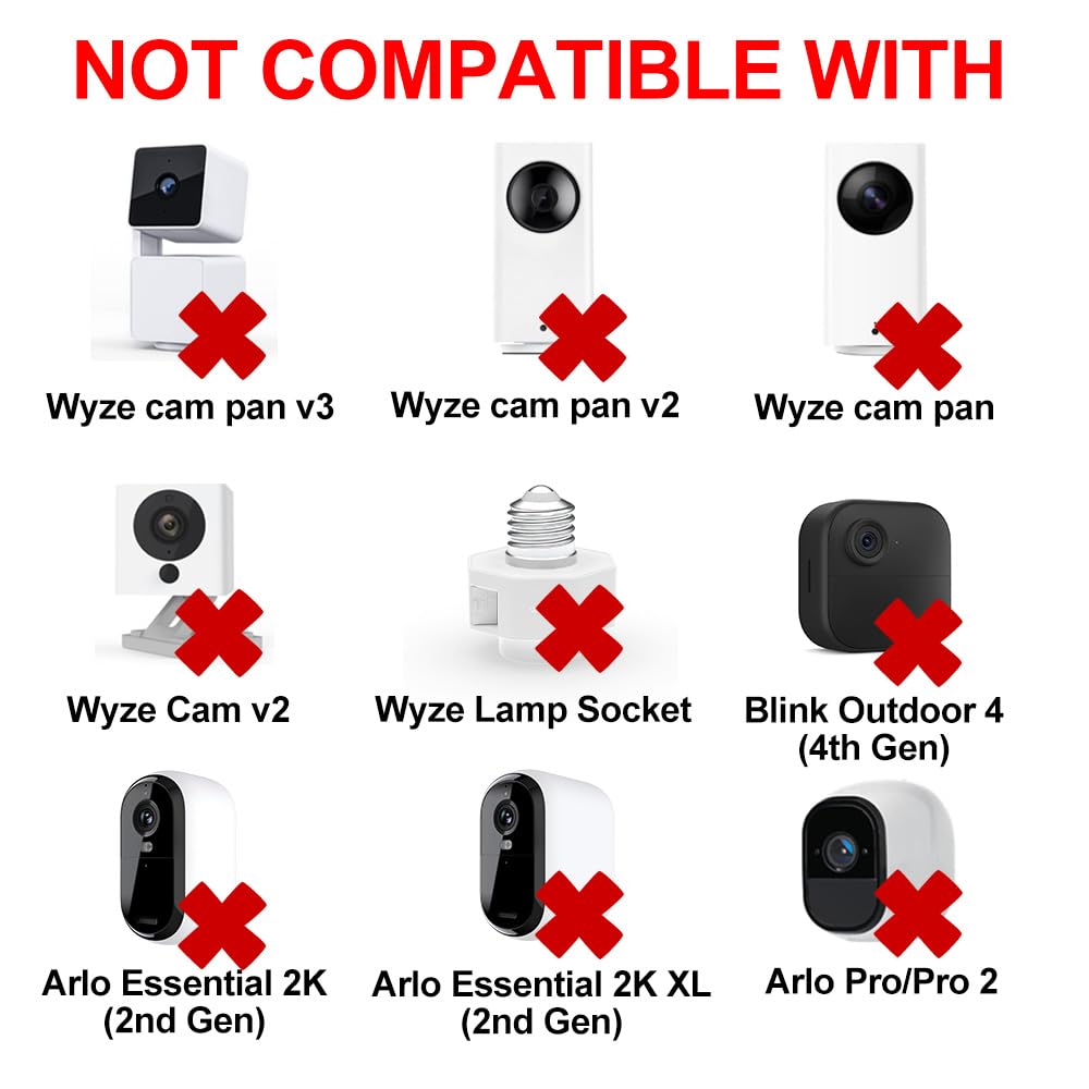 Jjmasee 2Pack 26Ft Power Extension Cable For Wyze Cam V3/V4/Og/V3 Pro, Arlo Essential, Eufy, Simplisafe, Kasacam, Blink (Not For